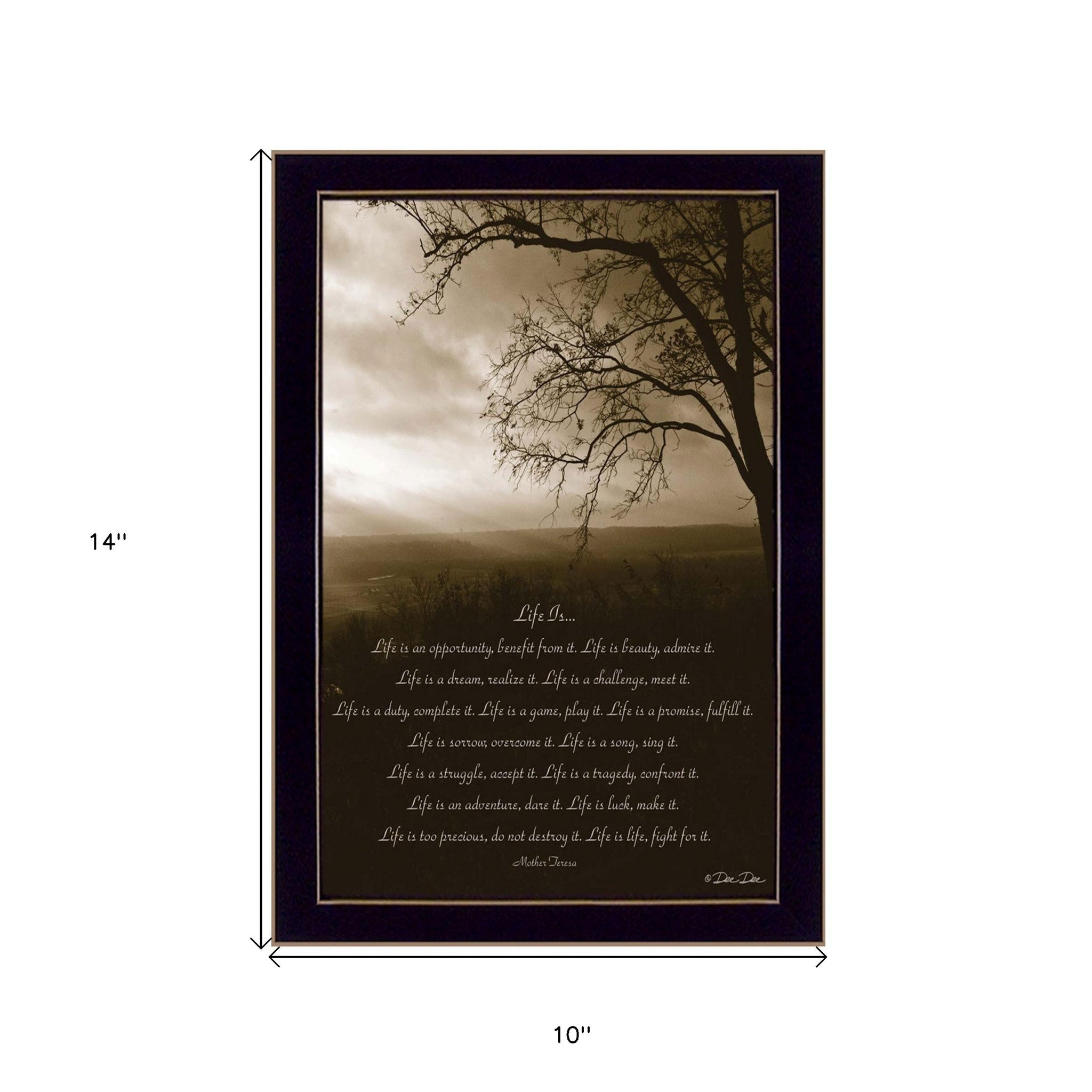 Life is Black Framed Print Wall Art