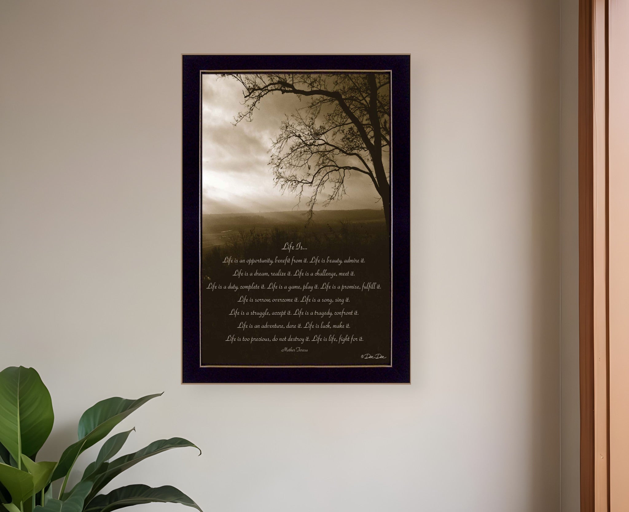 Life is Black Framed Print Wall Art