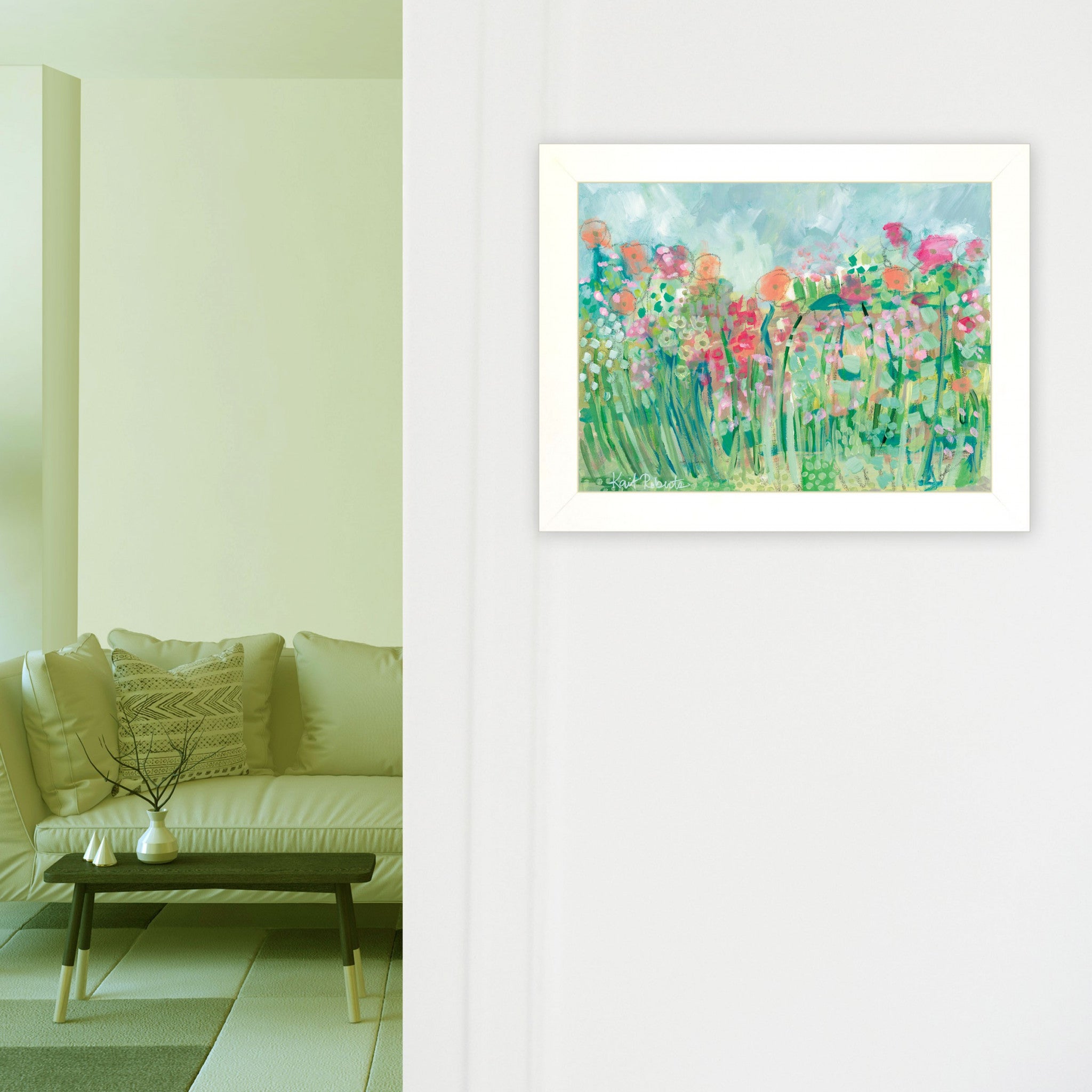 Growing Things I White Framed Print Wall Art