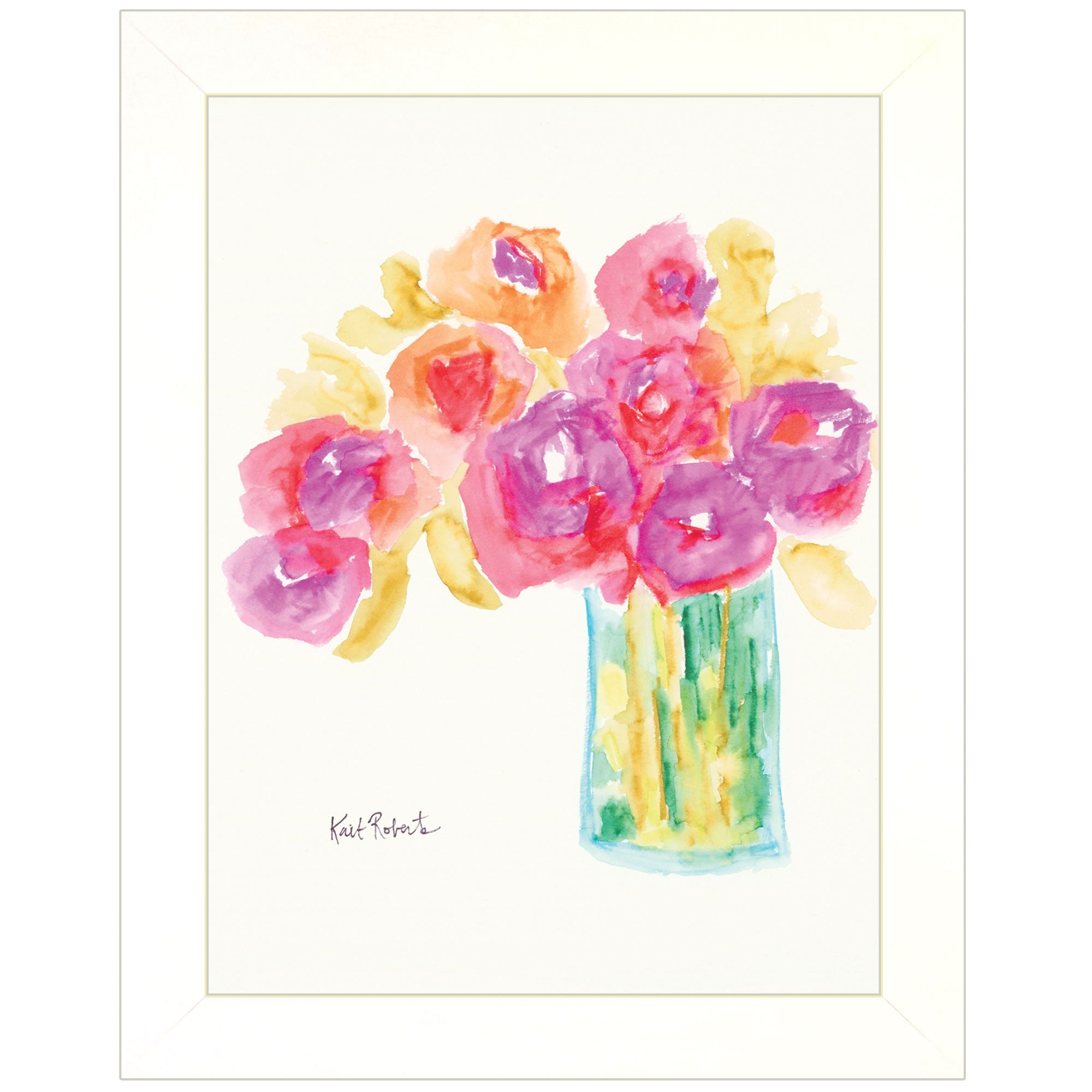 Speak in Flowers White Framed Print Wall Art