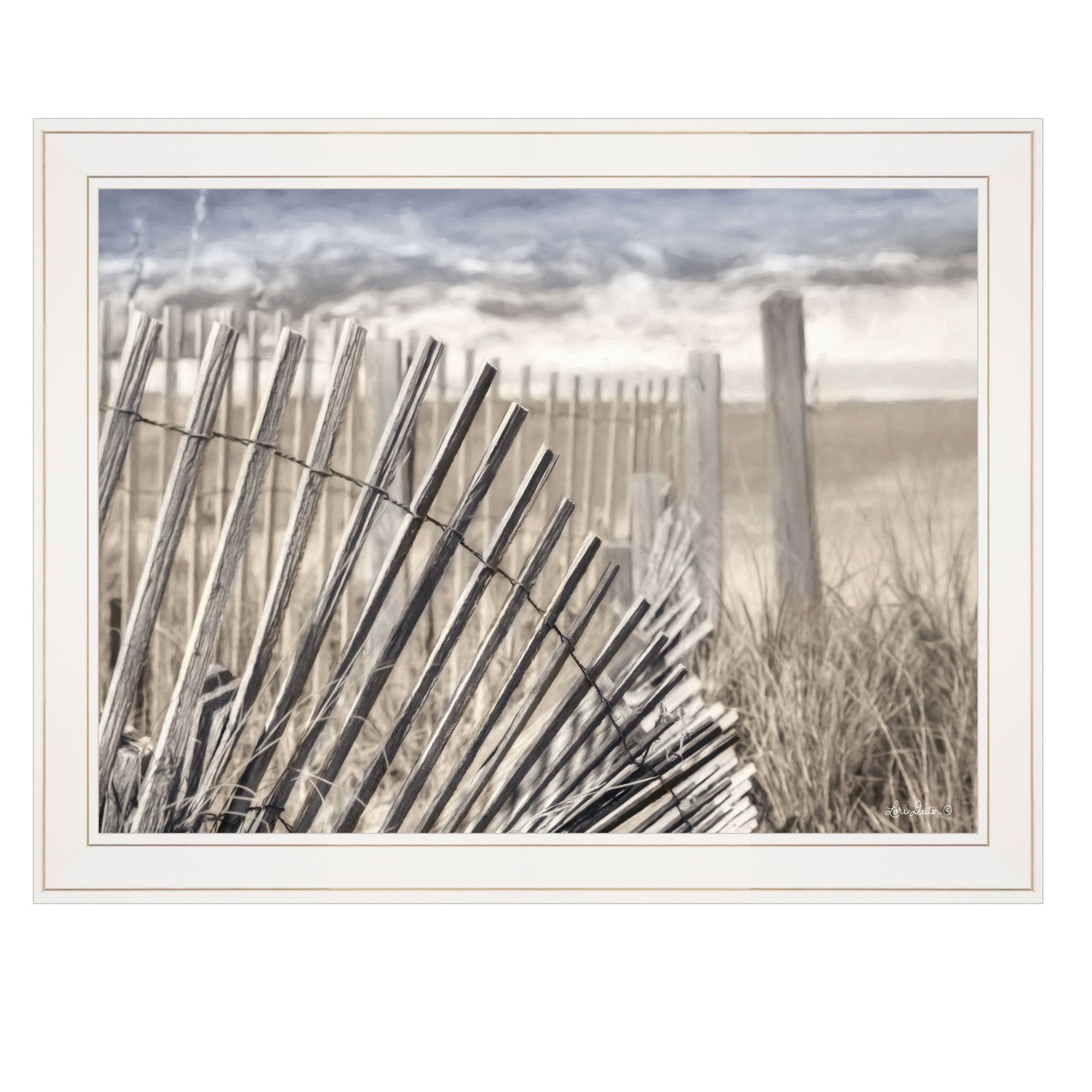 On The Coastline 1 White Framed Print Wall Art