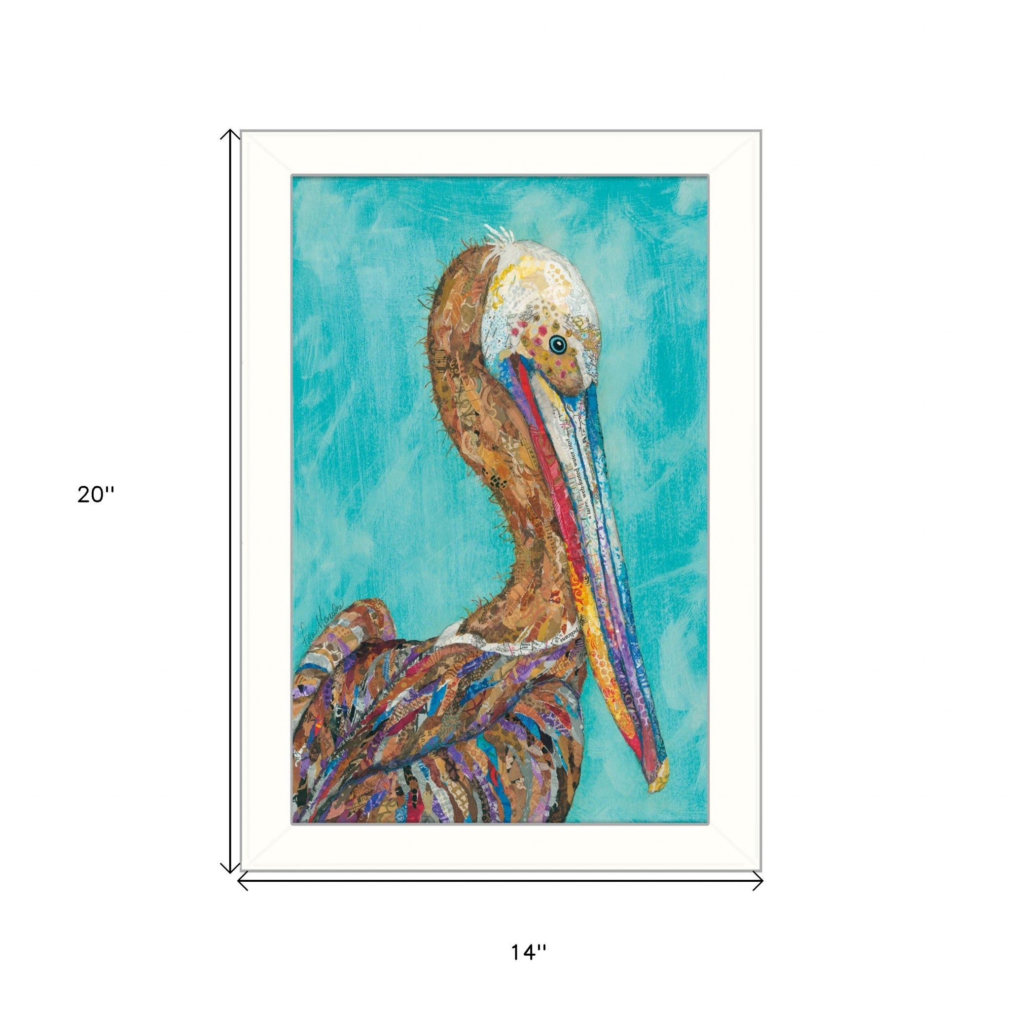 Pelican I White Framed Print Wall Art