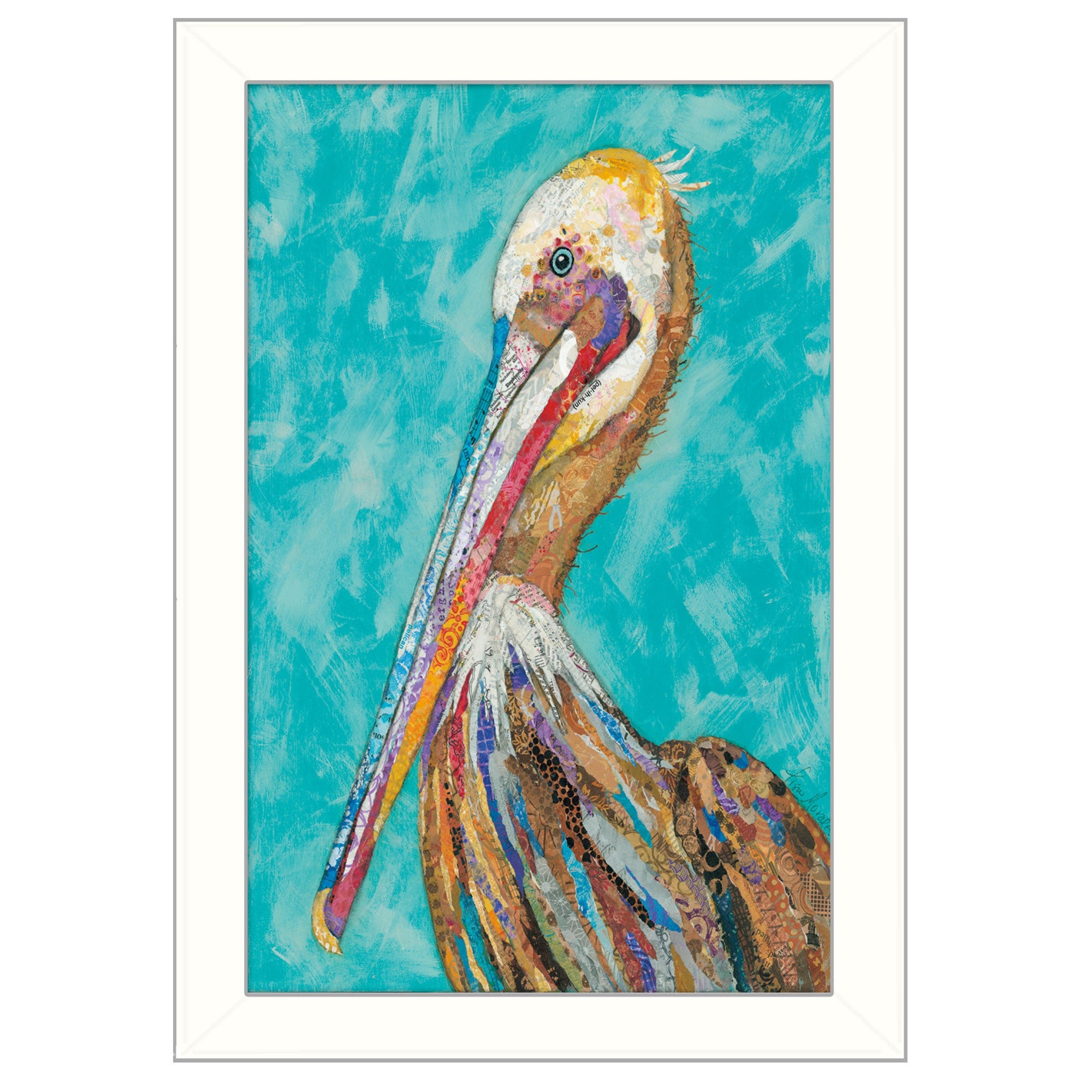 Pelican II White Framed Print Wall Art