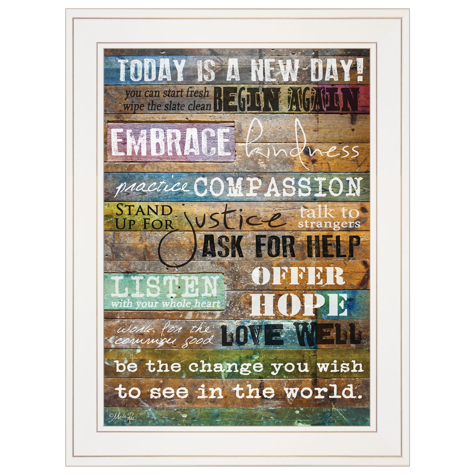 Today Is 1 White Framed Print Wall Art