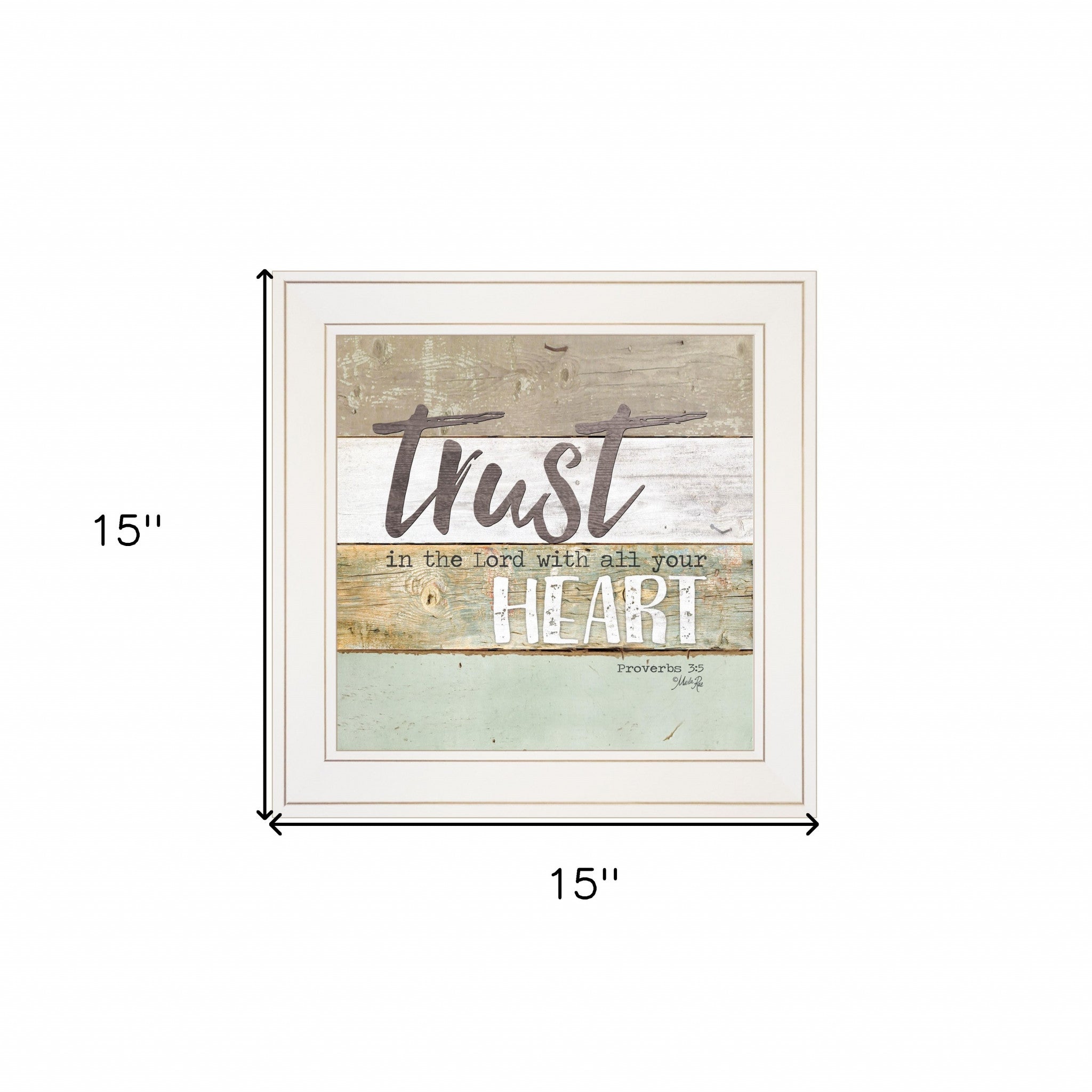 Trust in the Lord 1 White Framed Print Wall Art