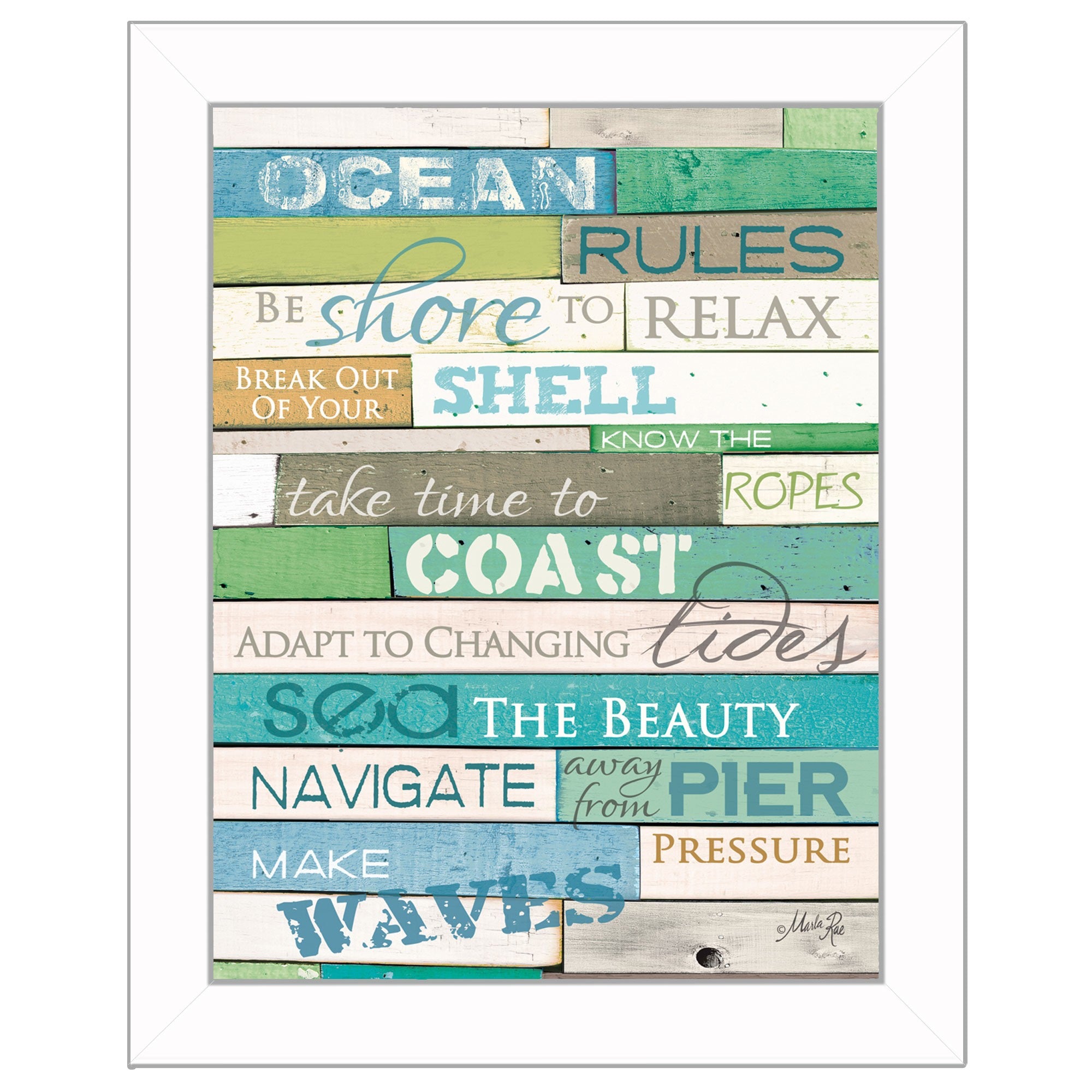 Ocean Rules 2 White Framed Print Wall Art