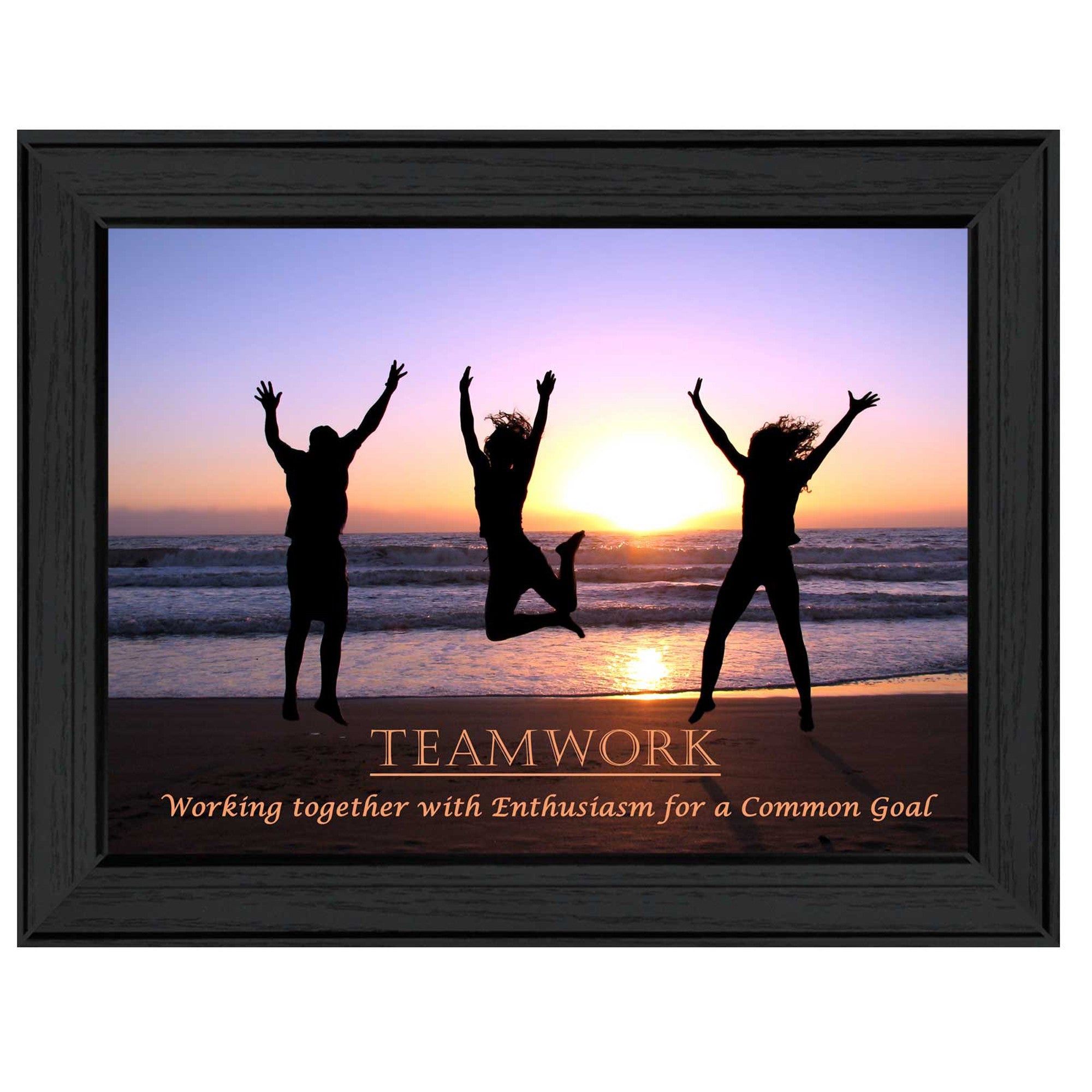 Teamwork Black Framed Print Wall Art