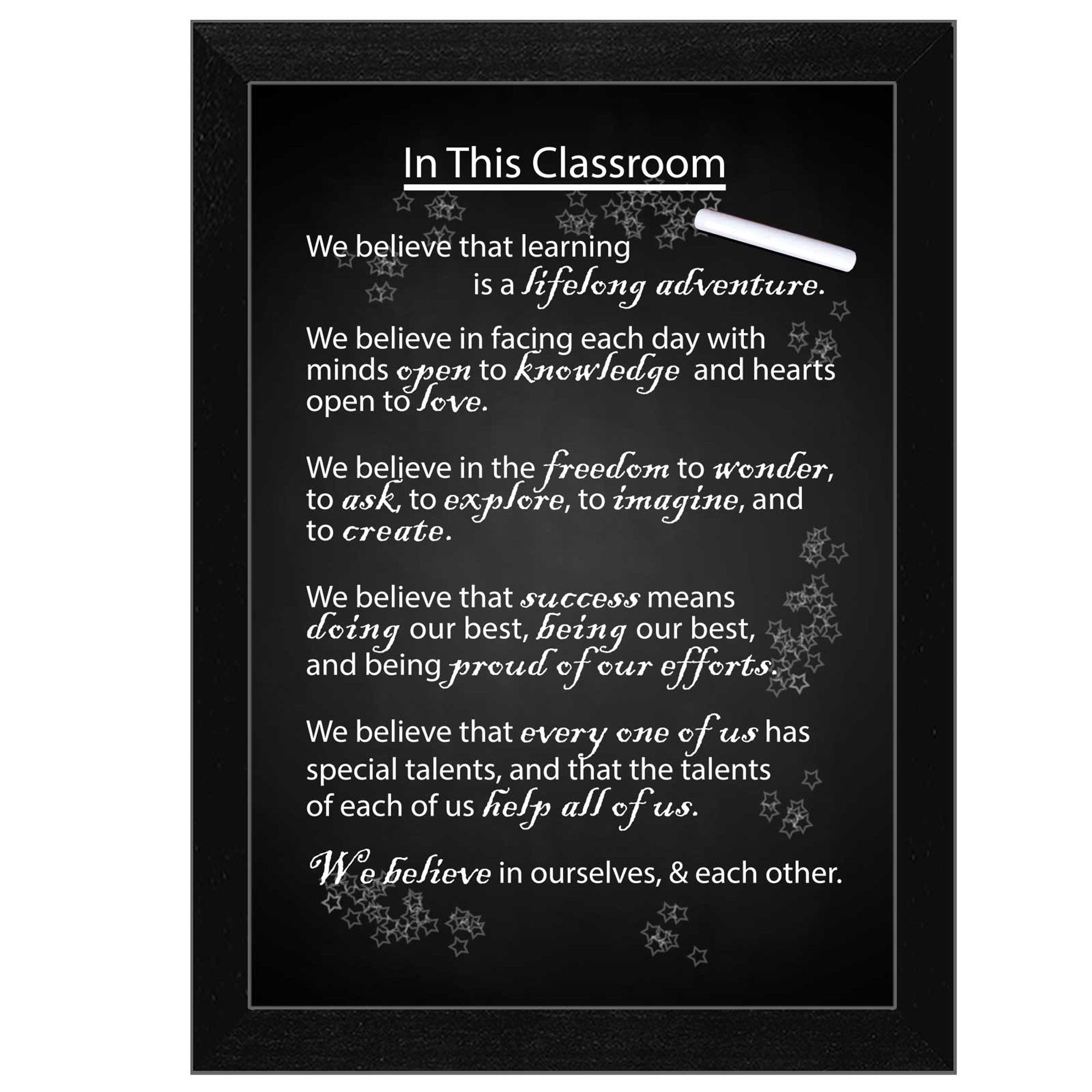 In the Classroom Black Framed Print Wall Art