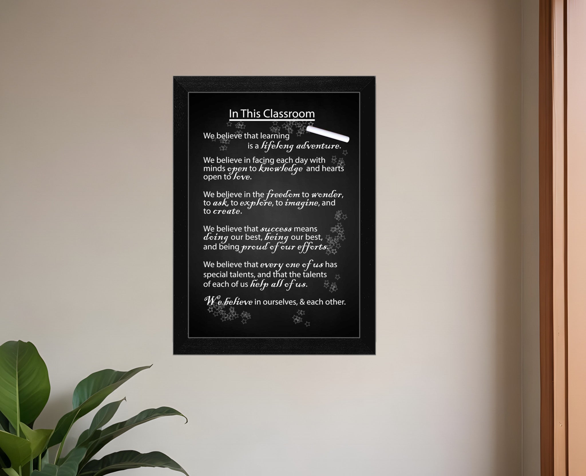 In the Classroom Black Framed Print Wall Art