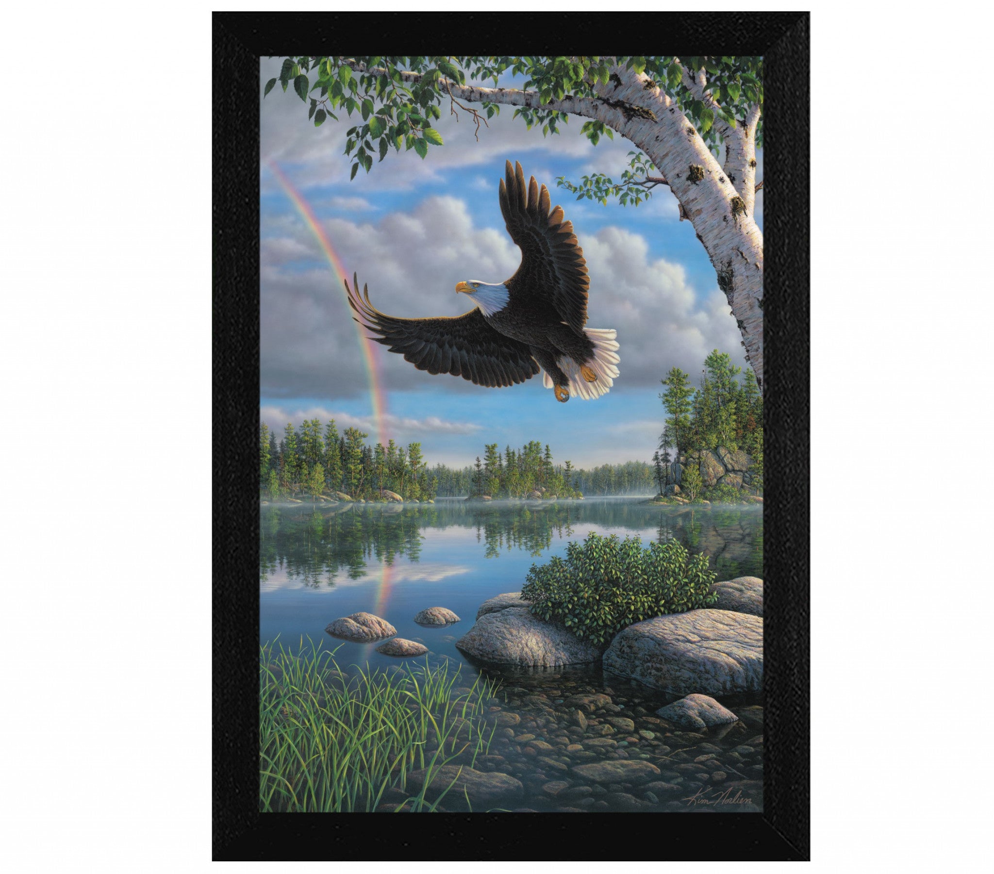 On Eagles Wings 1 Black Framed Print Wall Art