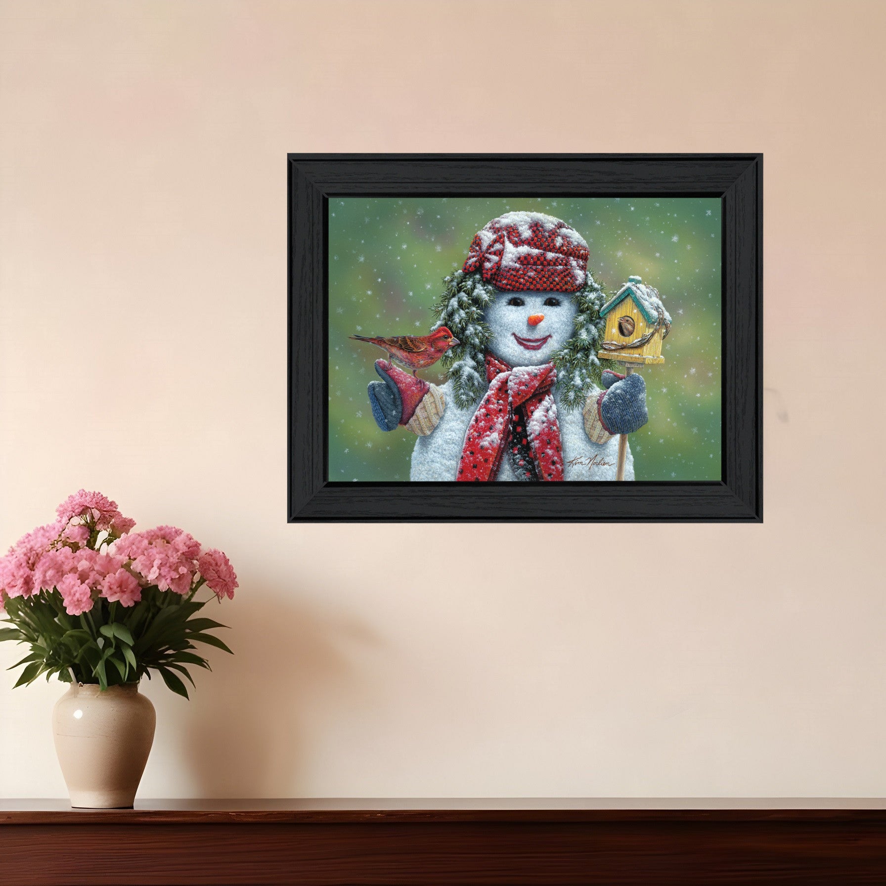 Snow Sister Black Framed Print Wall Art