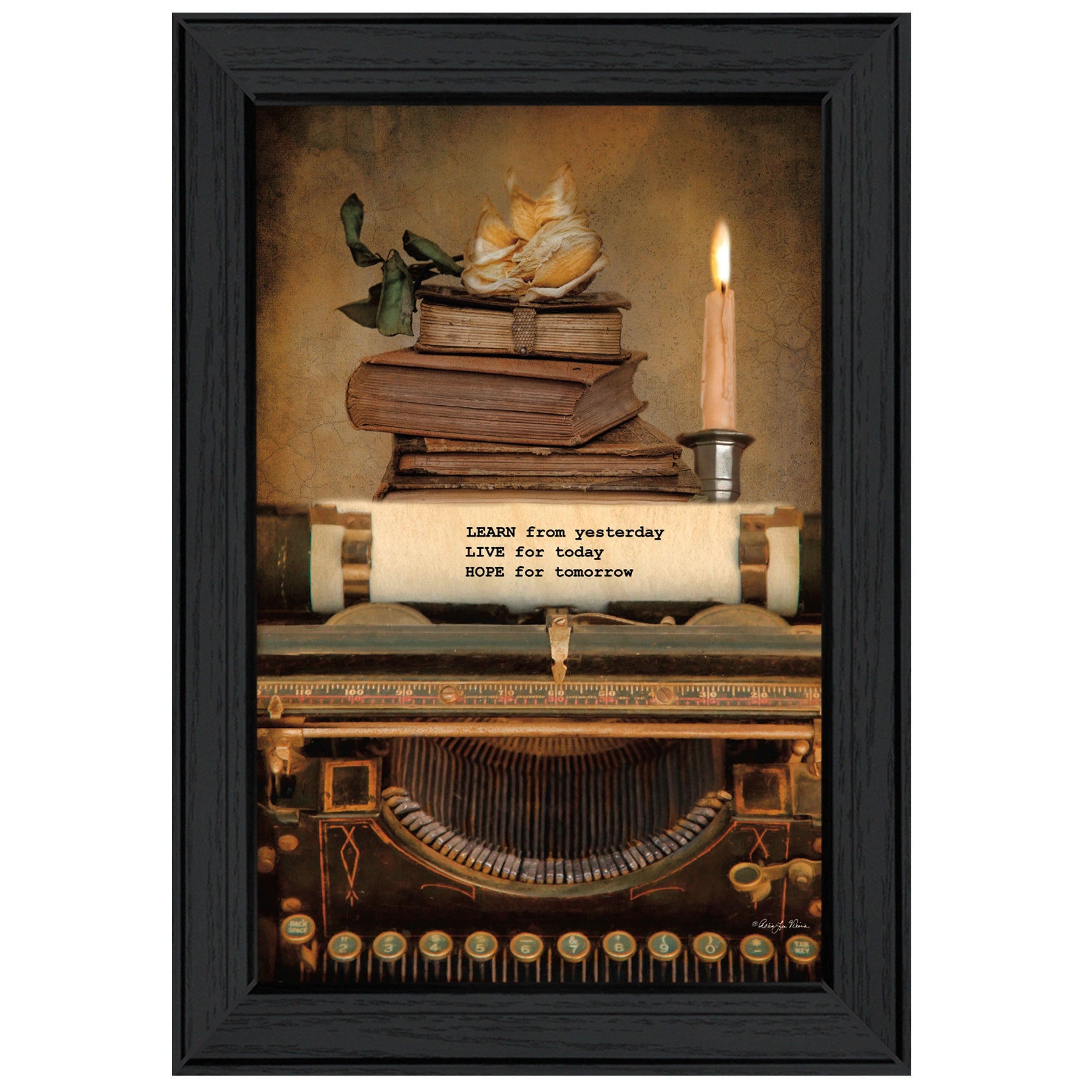 Learn from Yesterday Black Framed Print Wall Art