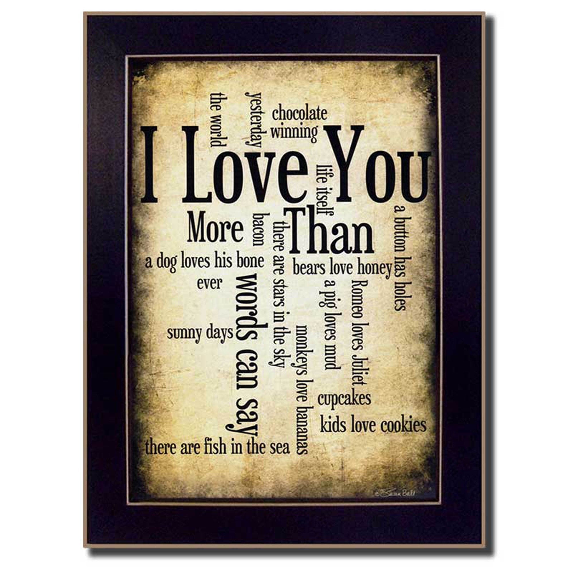 I Love You 1 Black Framed Print Wall Art