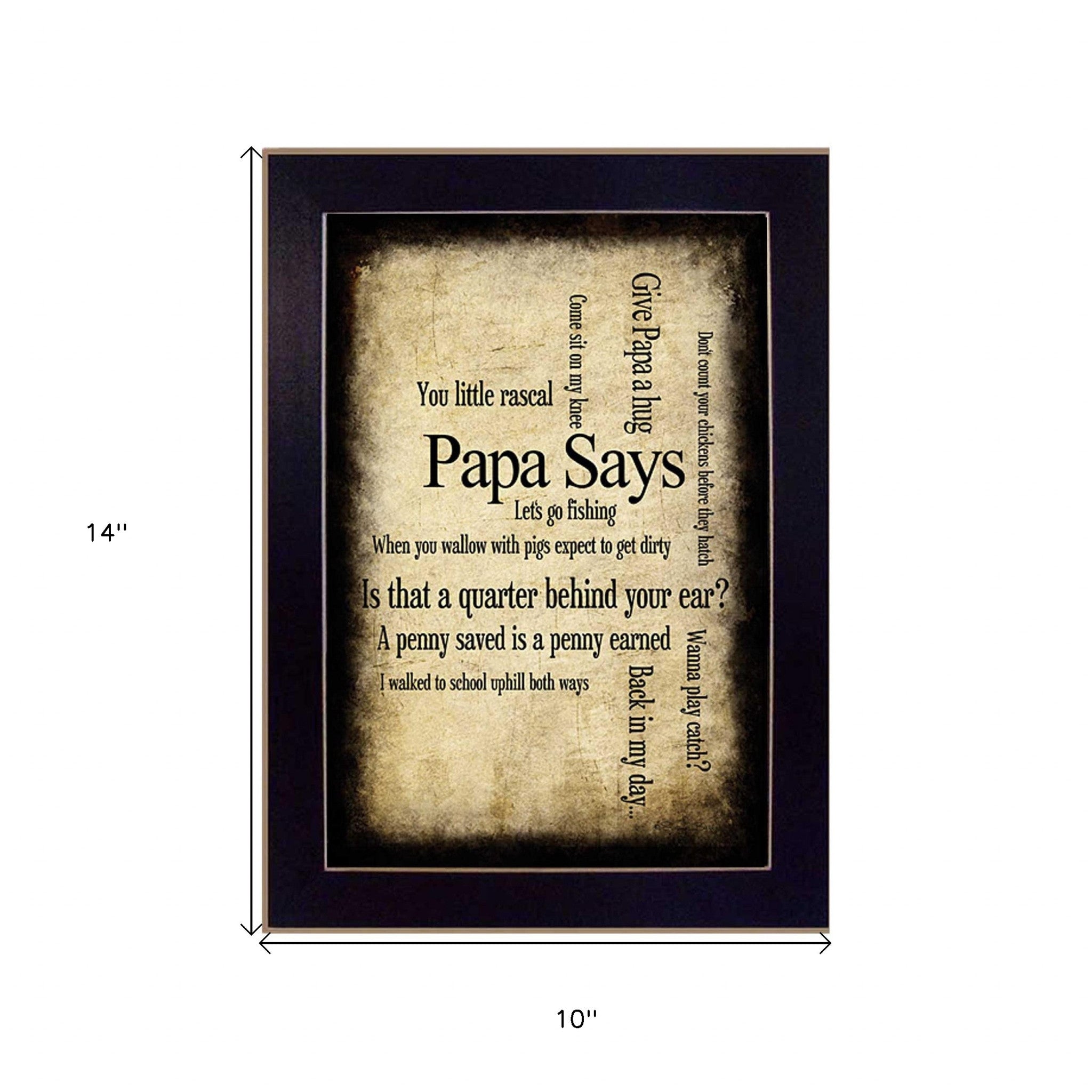 Papa Says Black Framed Print Wall Art