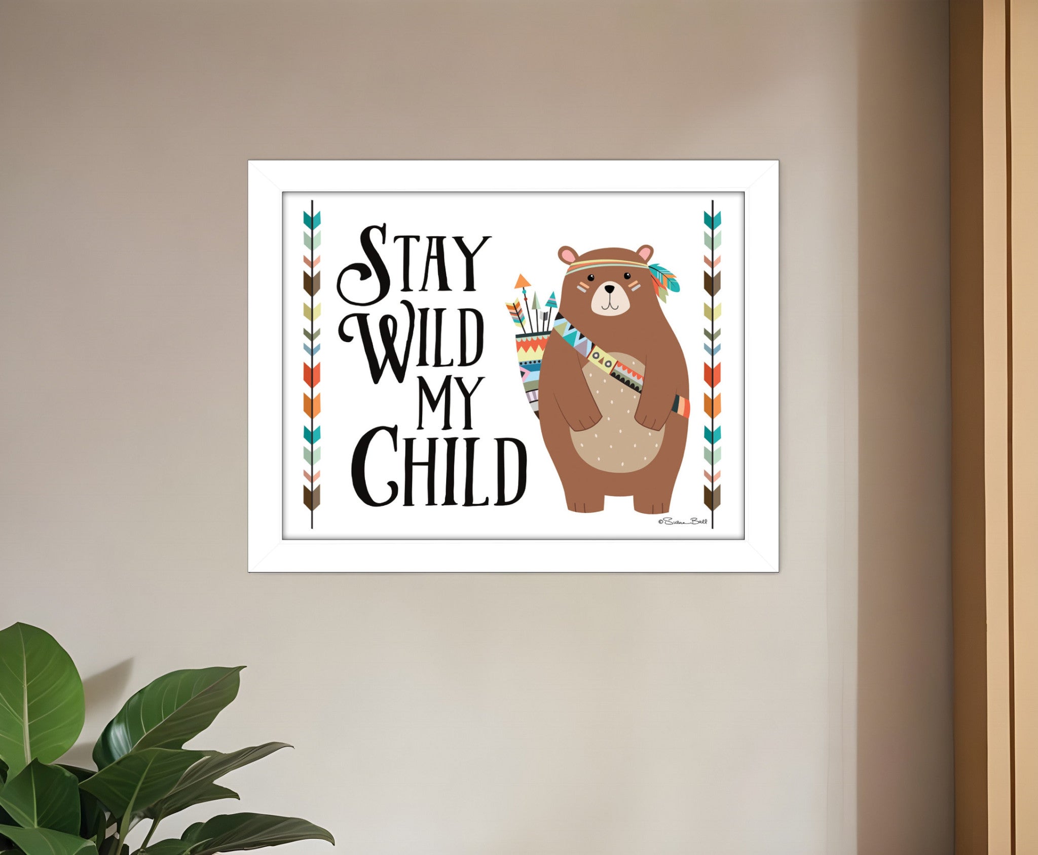 Stay Wild My Child 2 White Framed Print Wall Art