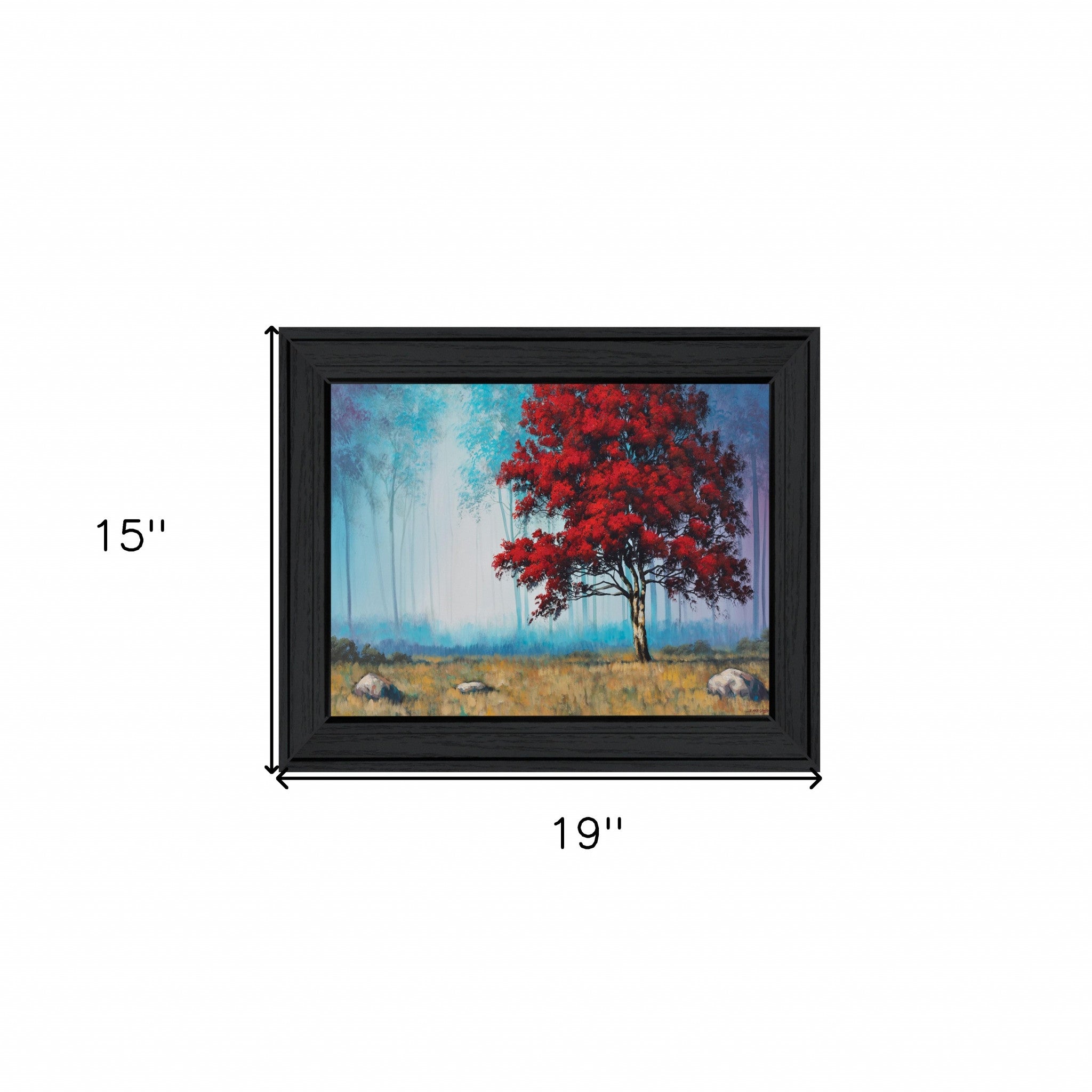 Red Tree 2 Black Framed Print Wall Art