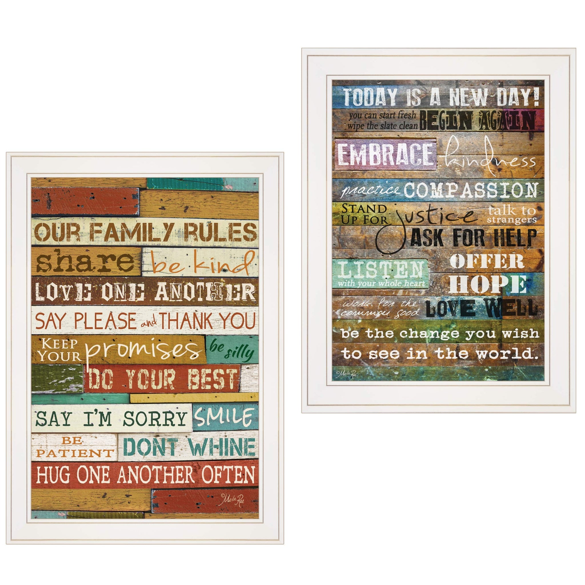 Set Of Two Today Is White Framed Print Wall Art