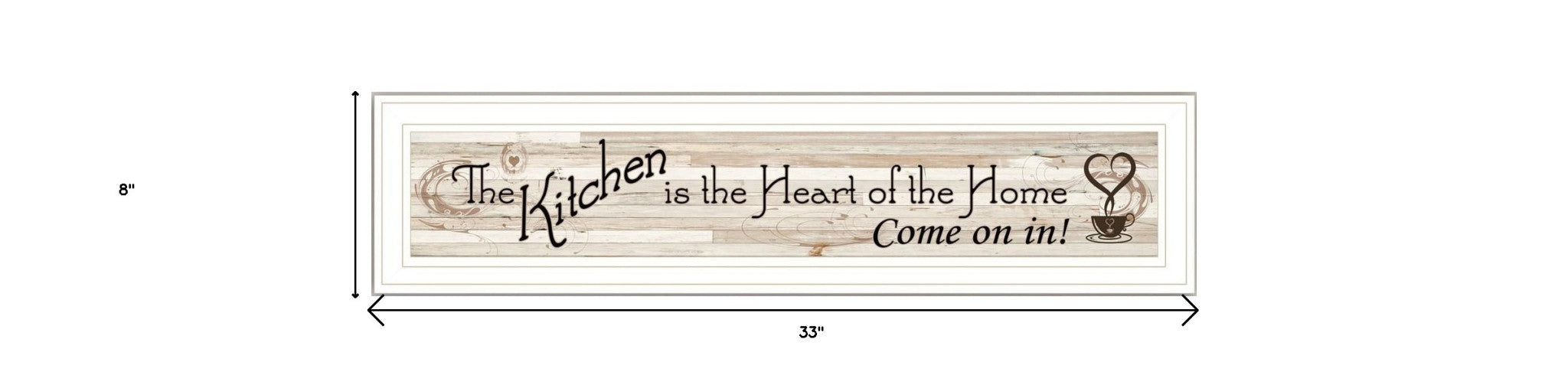 Kitchen Is The Heart of The Home White Framed Print Kitchen Wall Art