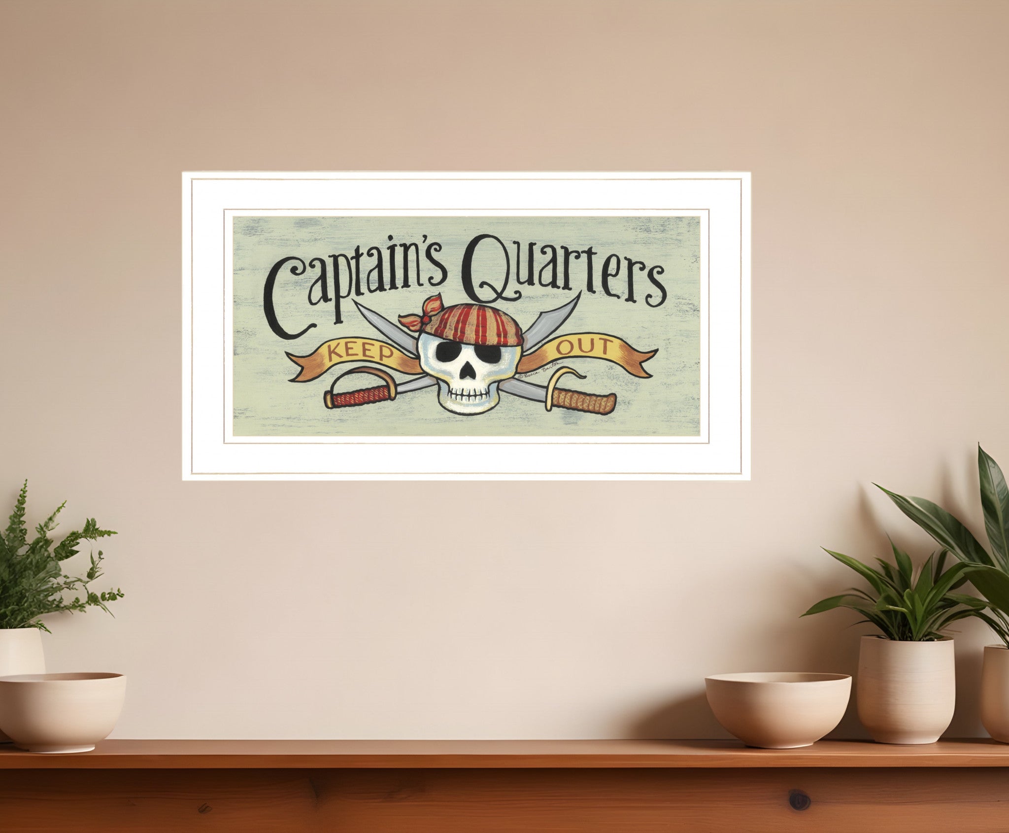 Captains Quarters 1 White Framed Print Wall Art