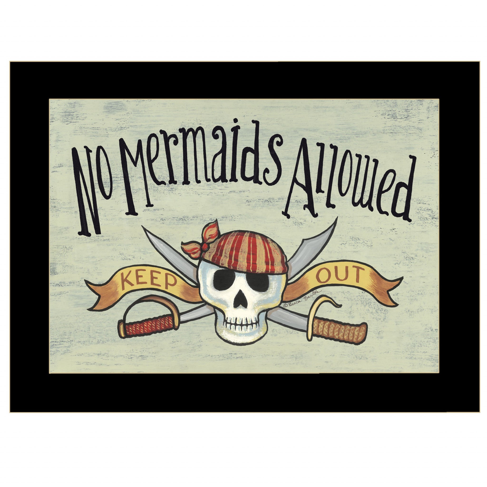 No Mermaids Allowed 1 Black Framed Print Wall Art