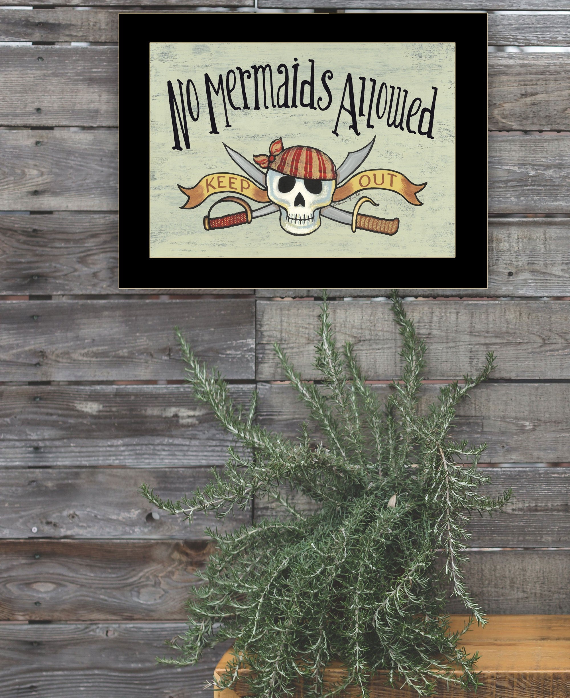 No Mermaids Allowed 1 Black Framed Print Wall Art