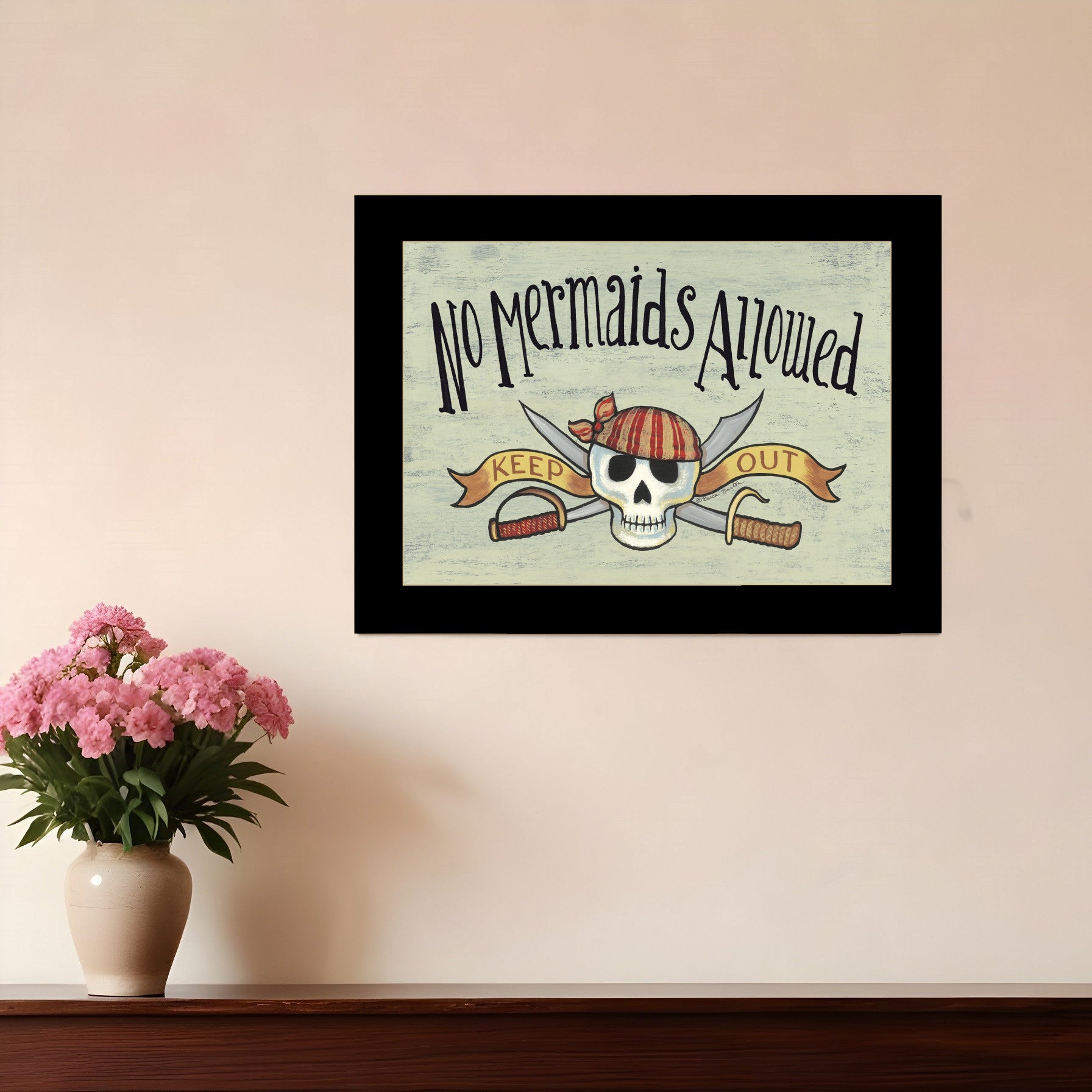 No Mermaids Allowed 1 Black Framed Print Wall Art