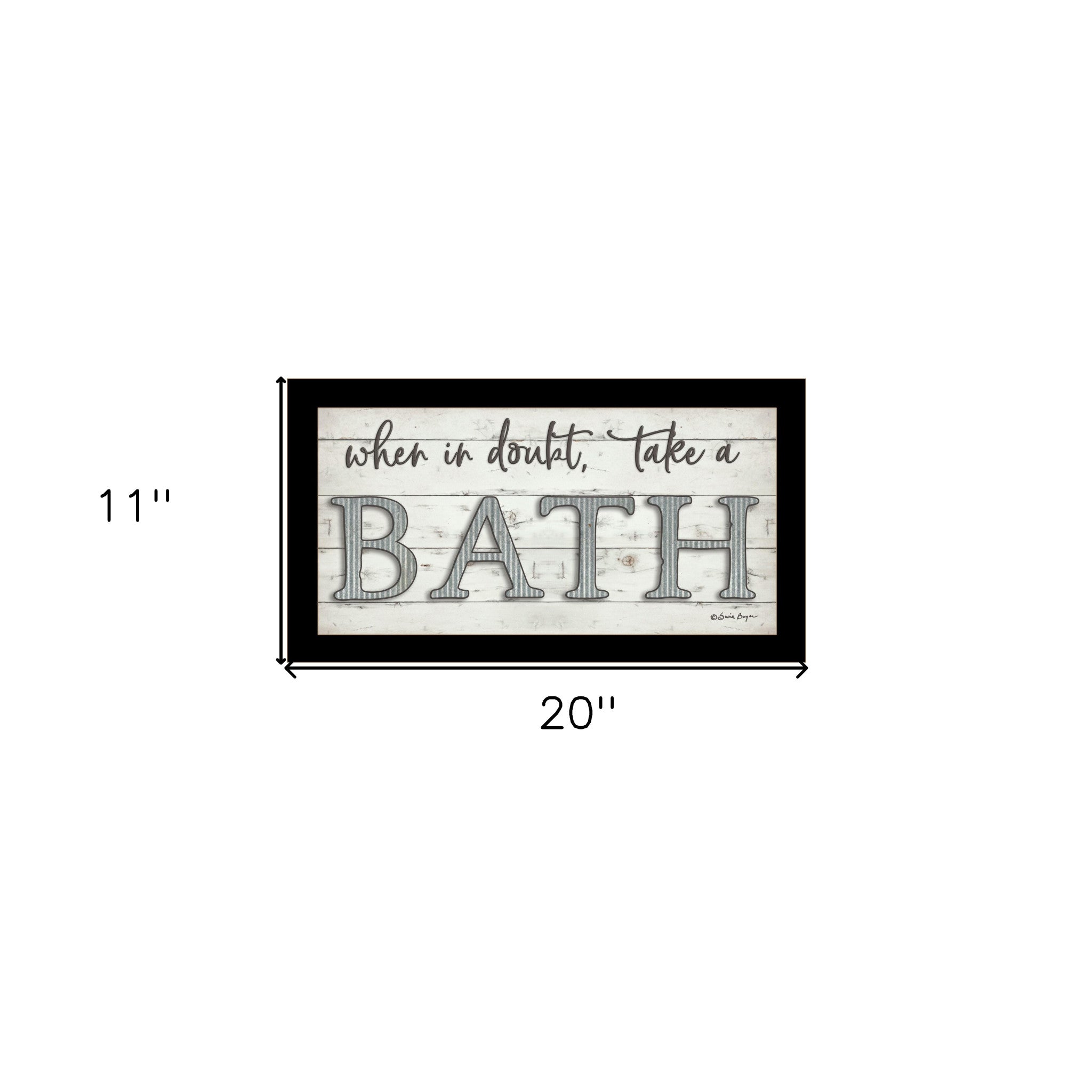 When in Doubt Take a Bath Black Framed Print Bathroom Wall Art