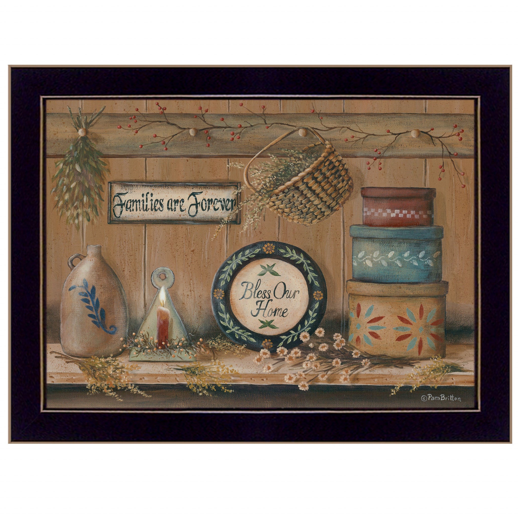 Treasures on the Shelf II 1 Black Framed Print Wall Art