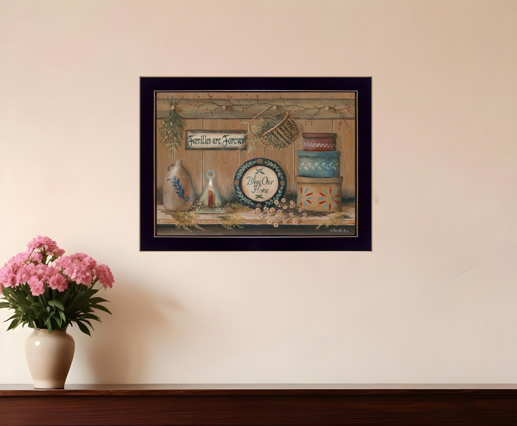 Treasures on the Shelf II 1 Black Framed Print Wall Art