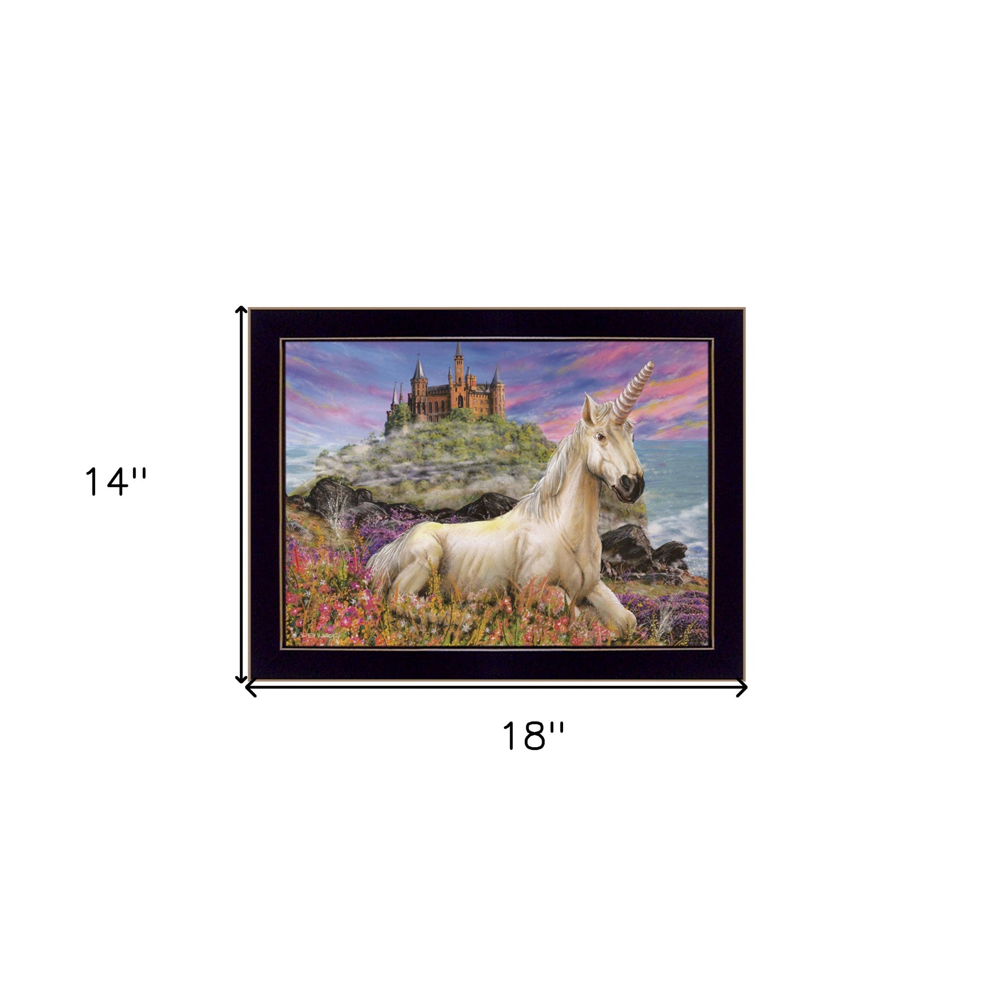 Royal Unicorn 1 Black Framed Print Wall Art