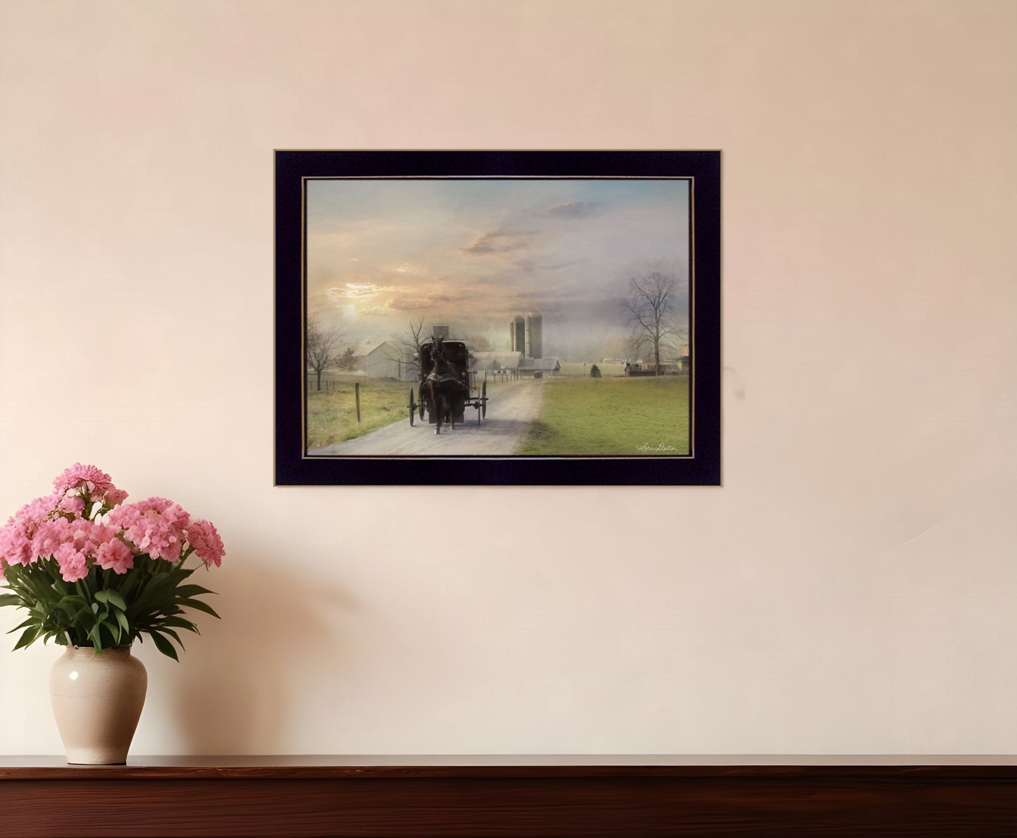 Morning Exercise 1 Black Framed Print Wall Art