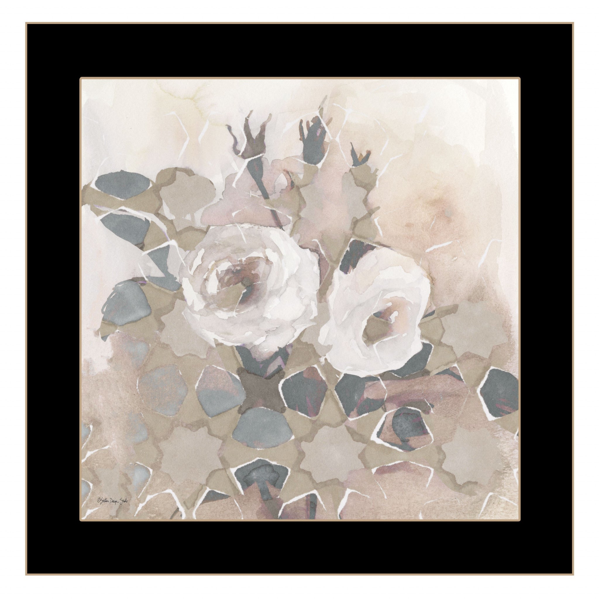 Transitional Blooms I 1 Black Framed Print Wall Art