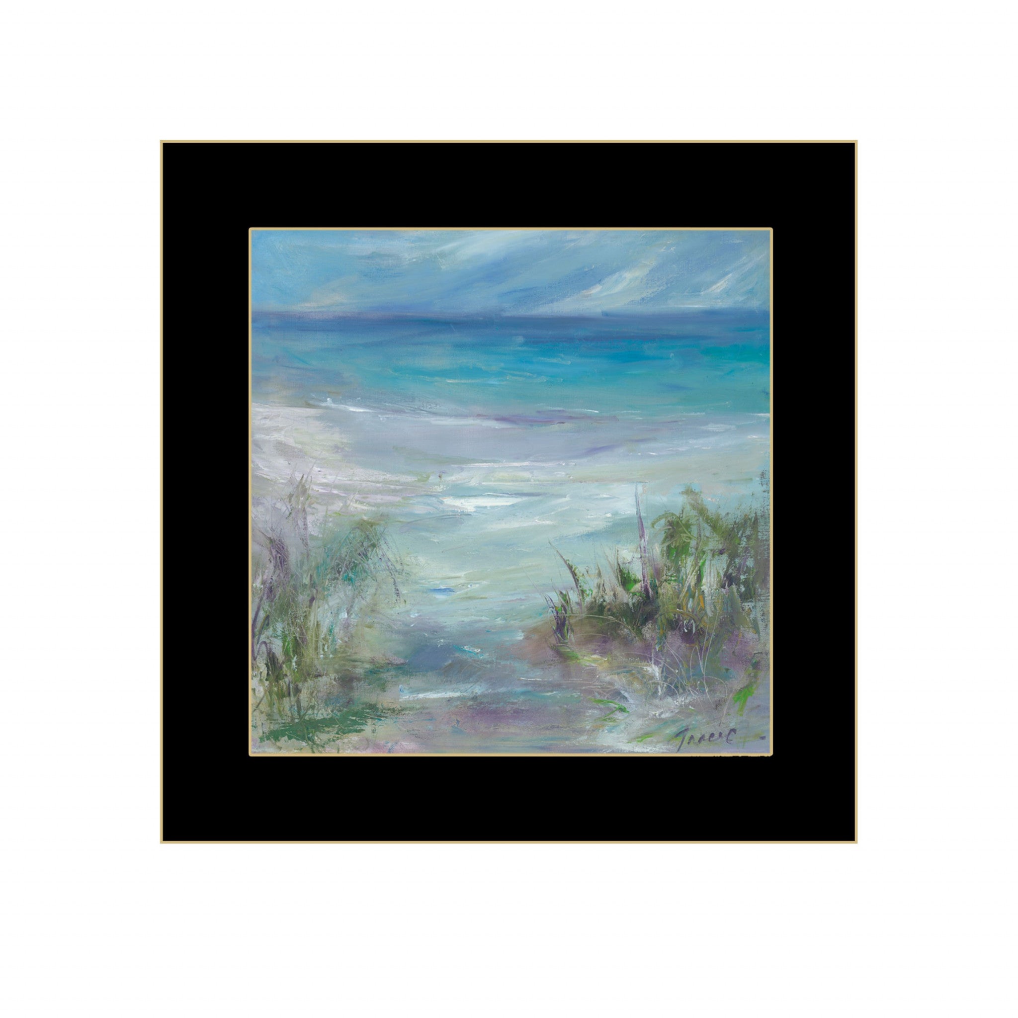 Blue Horizons Ocean View Black Framed Print Wall Art