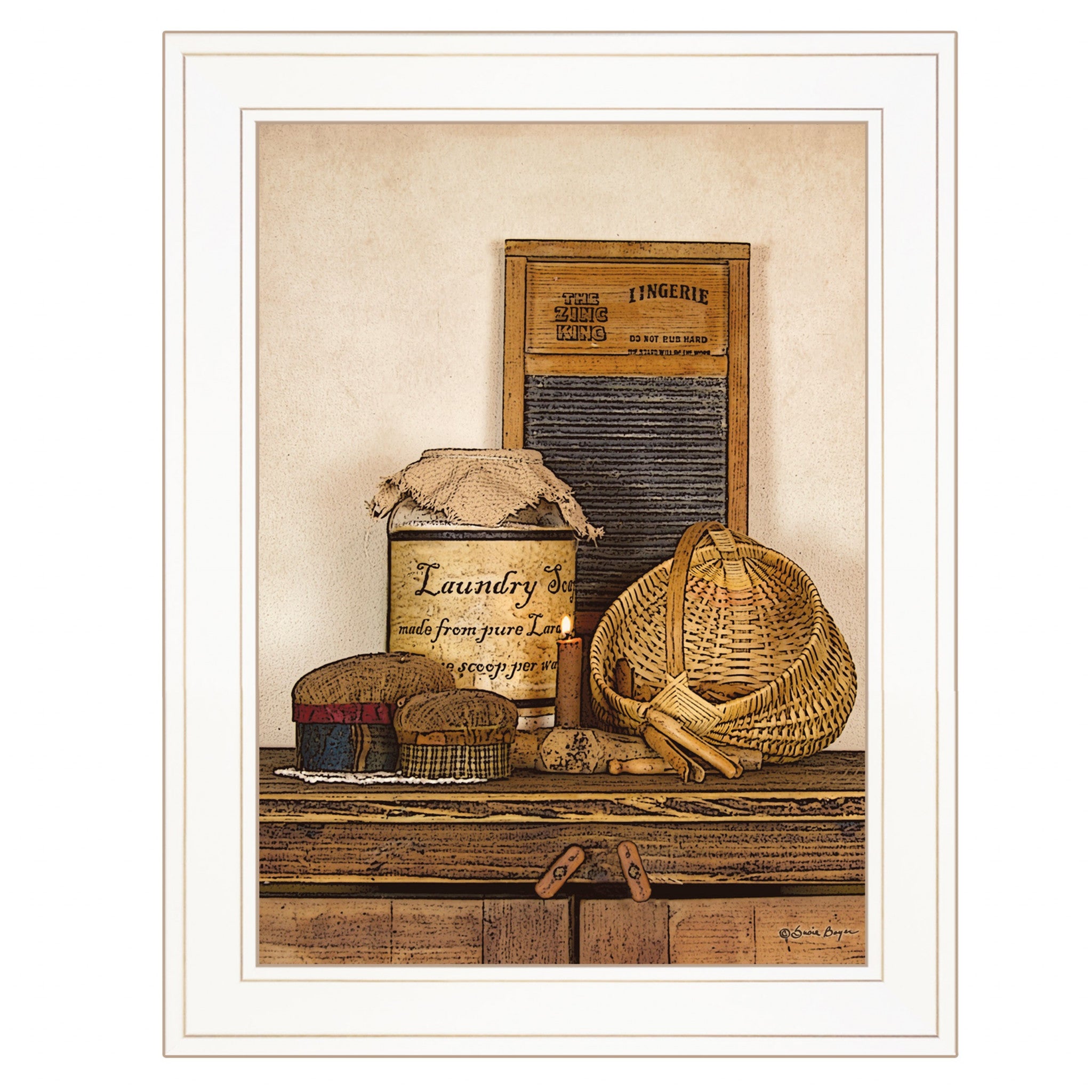 Laundry Soap 1 White Framed Print Bathroom Wall Art