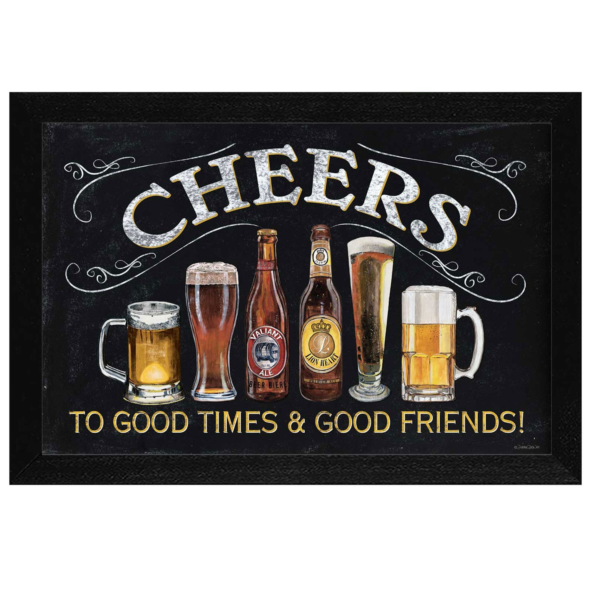 Cheers Black Framed Print Kitchen Wall Art