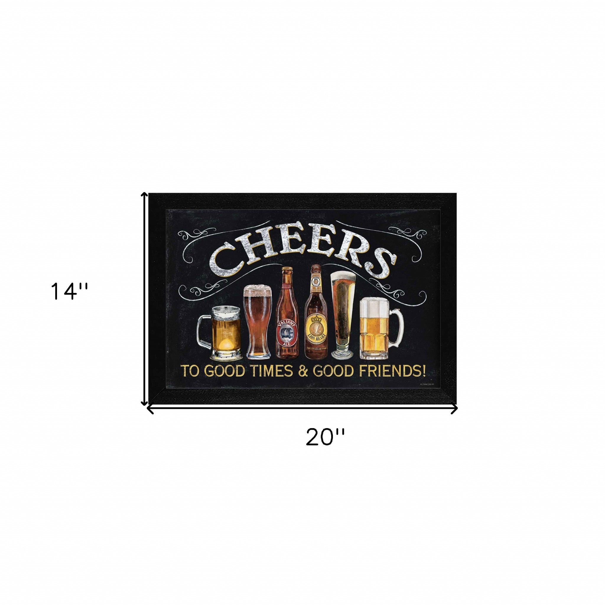 Cheers Black Framed Print Kitchen Wall Art