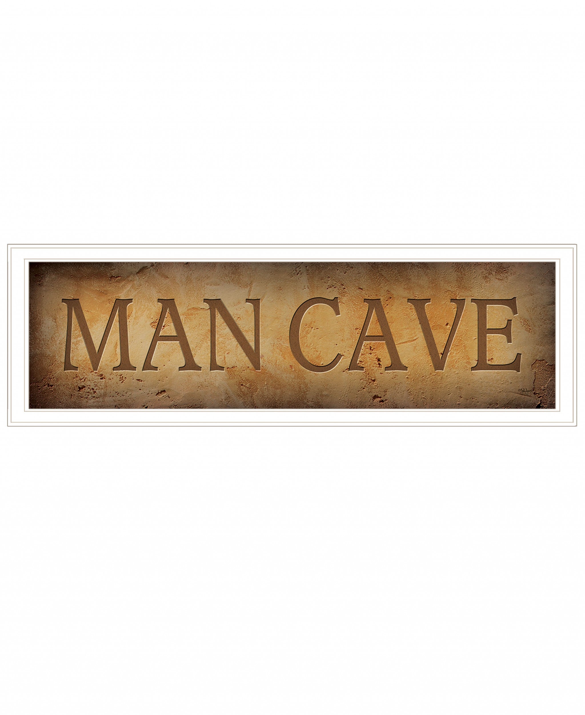 Man Cave 3 White Framed Print Wall Art