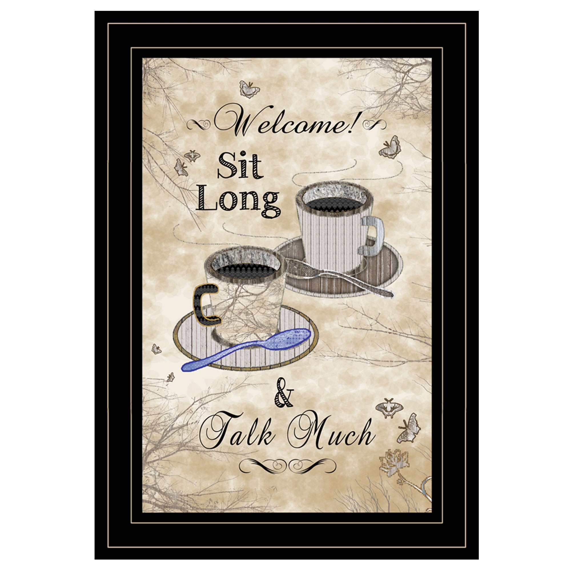 Sit Long Talk Much 4 Black Framed Print Kitchen Wall Art