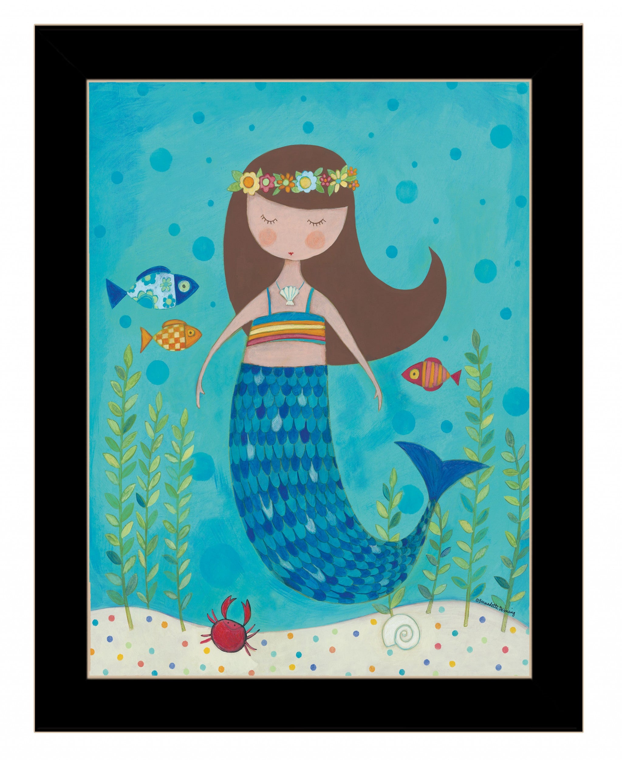 Under the Sea 5 Black Framed Print Wall Art