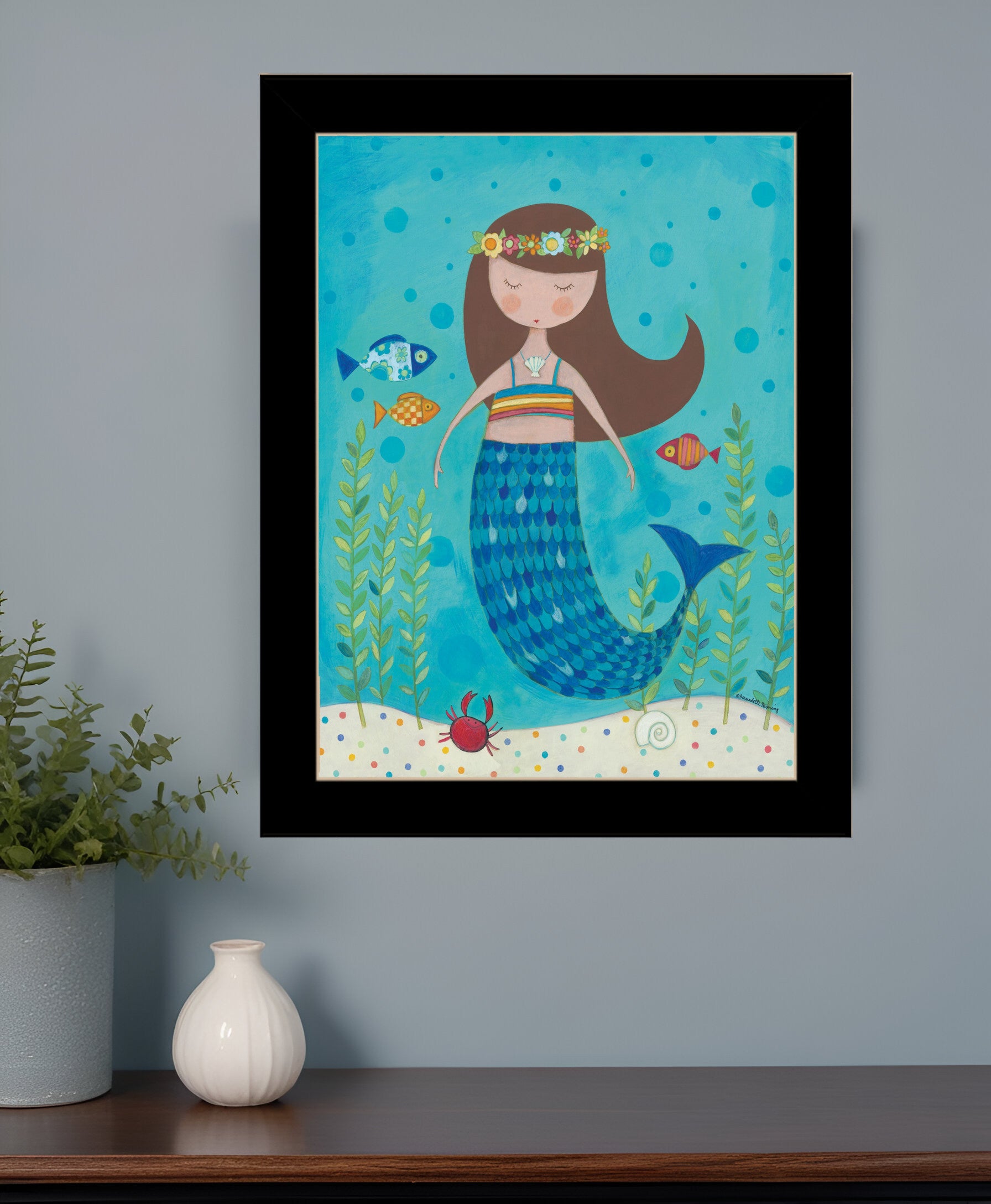 Under the Sea 5 Black Framed Print Wall Art