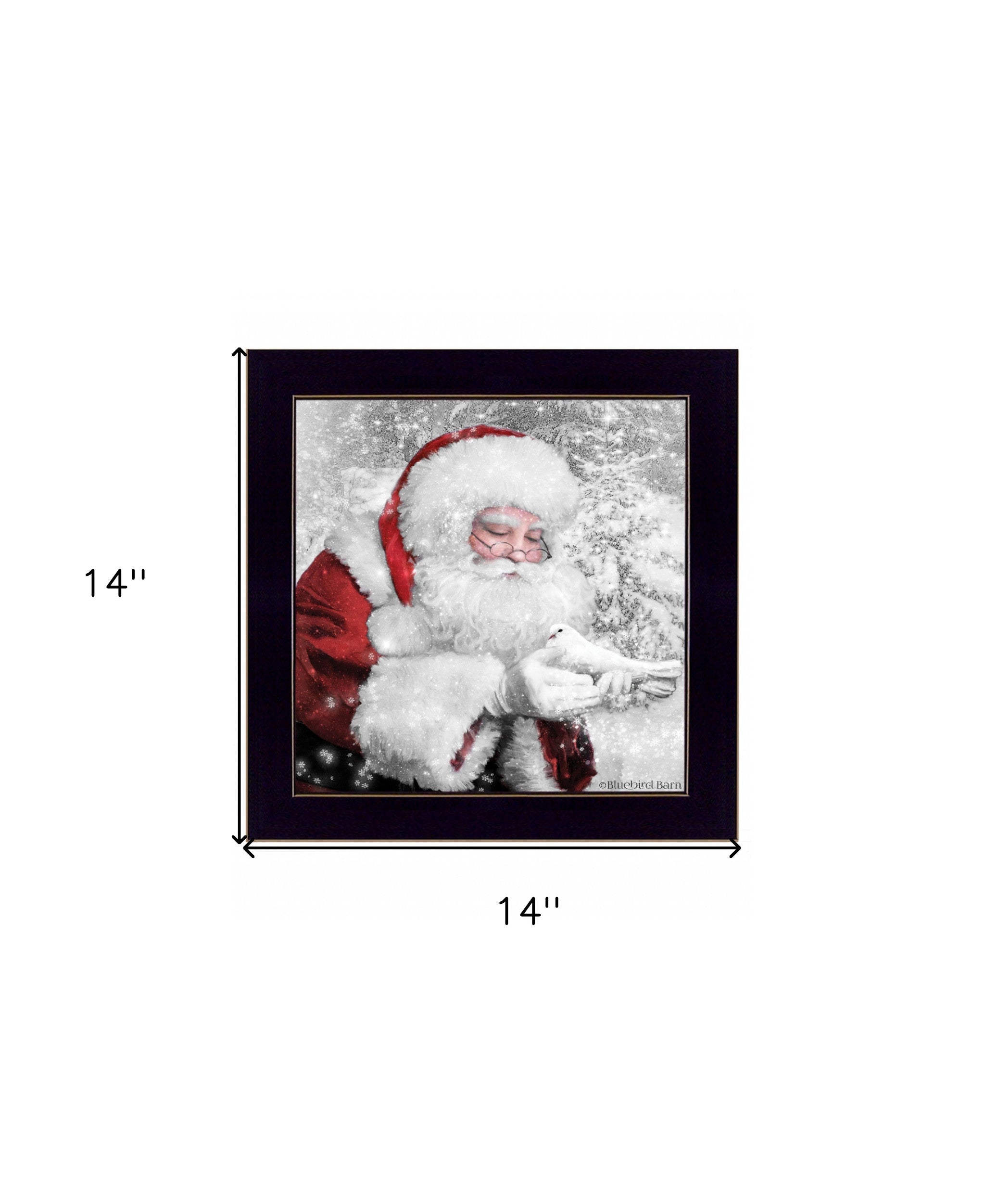 Santas Little Friends 1 Black Framed Print Wall Art