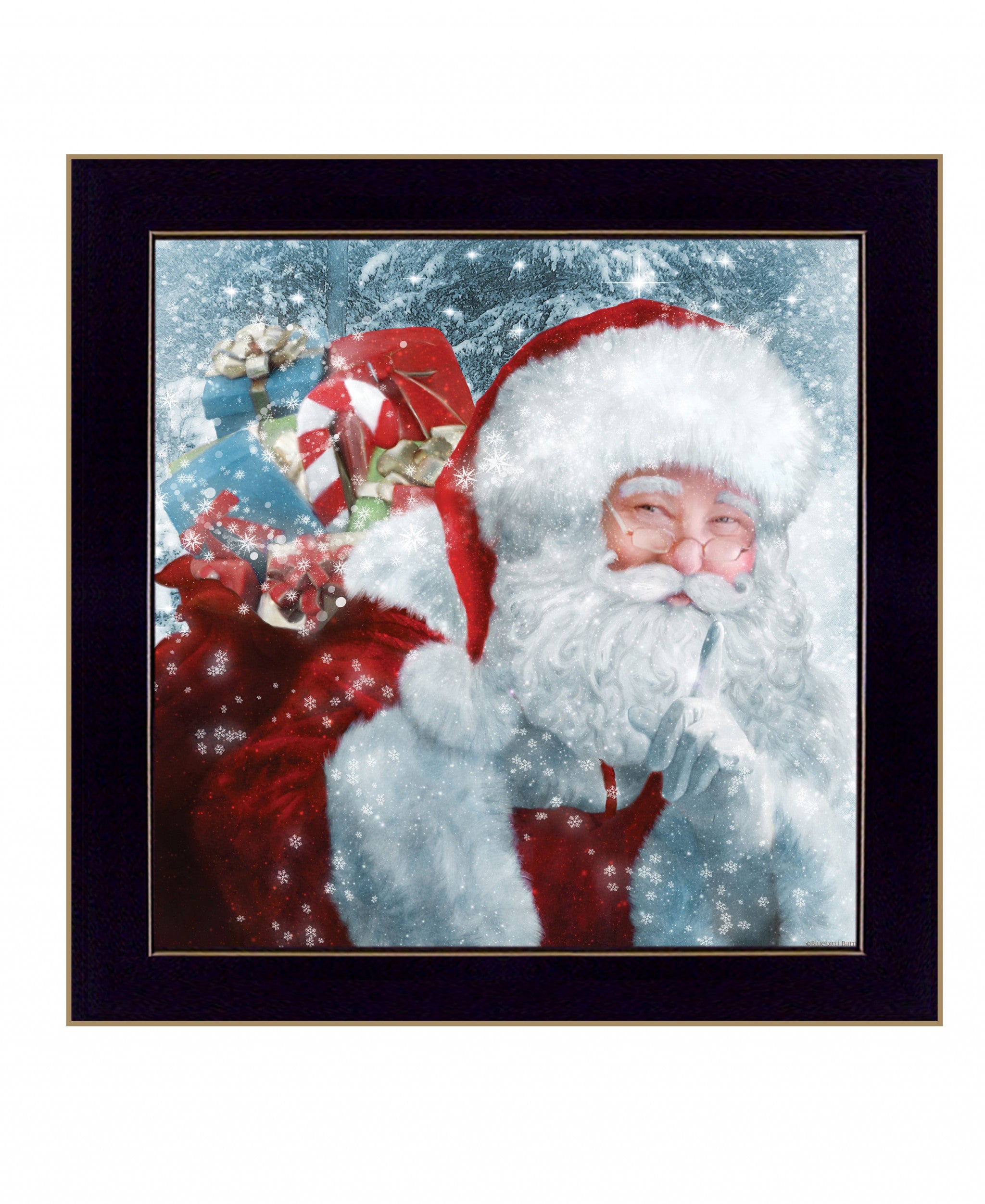 Santas Presents 1 Black Framed Print Wall Art