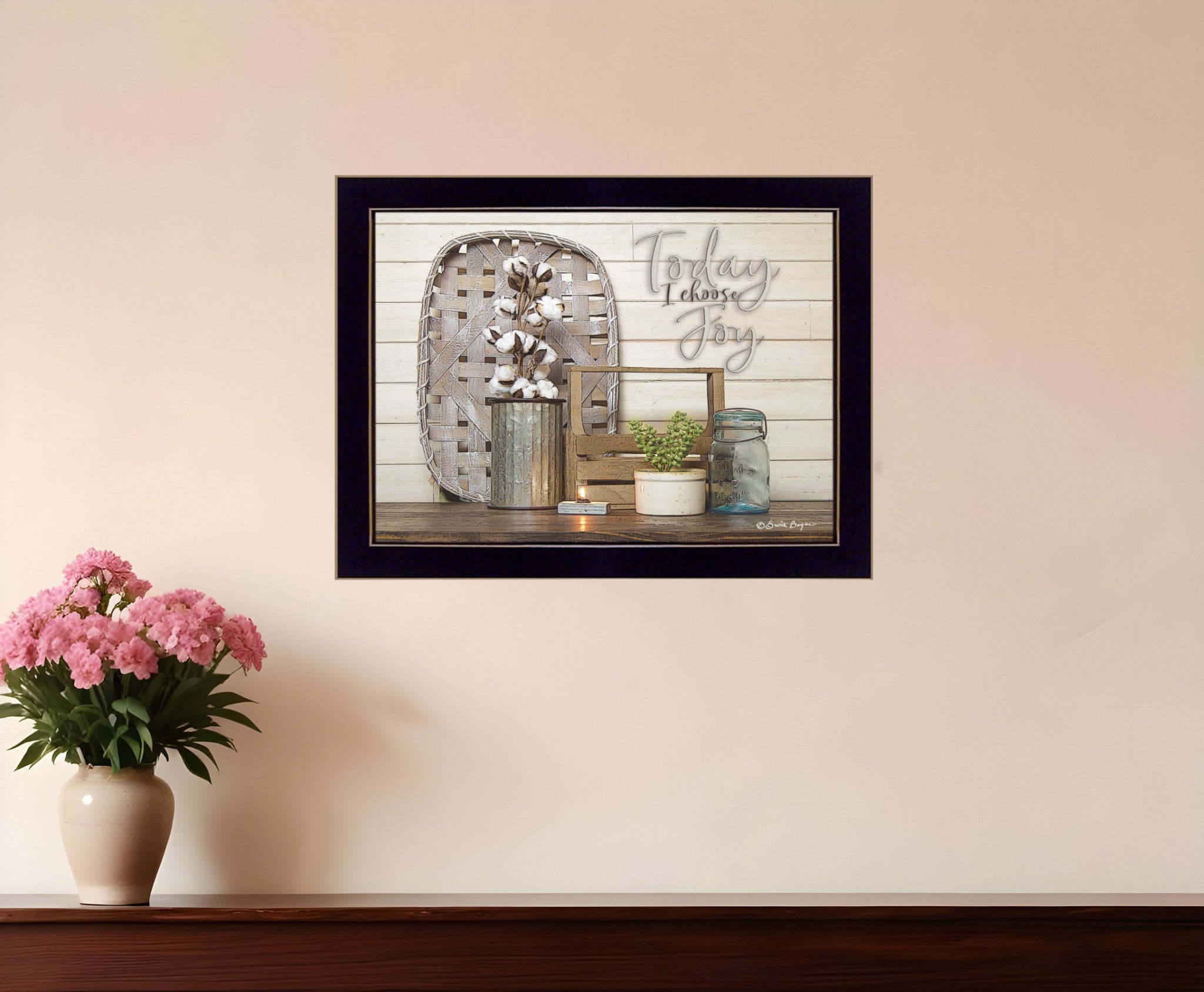 Today I Choose Joy 1 Black Framed Print Wall Art