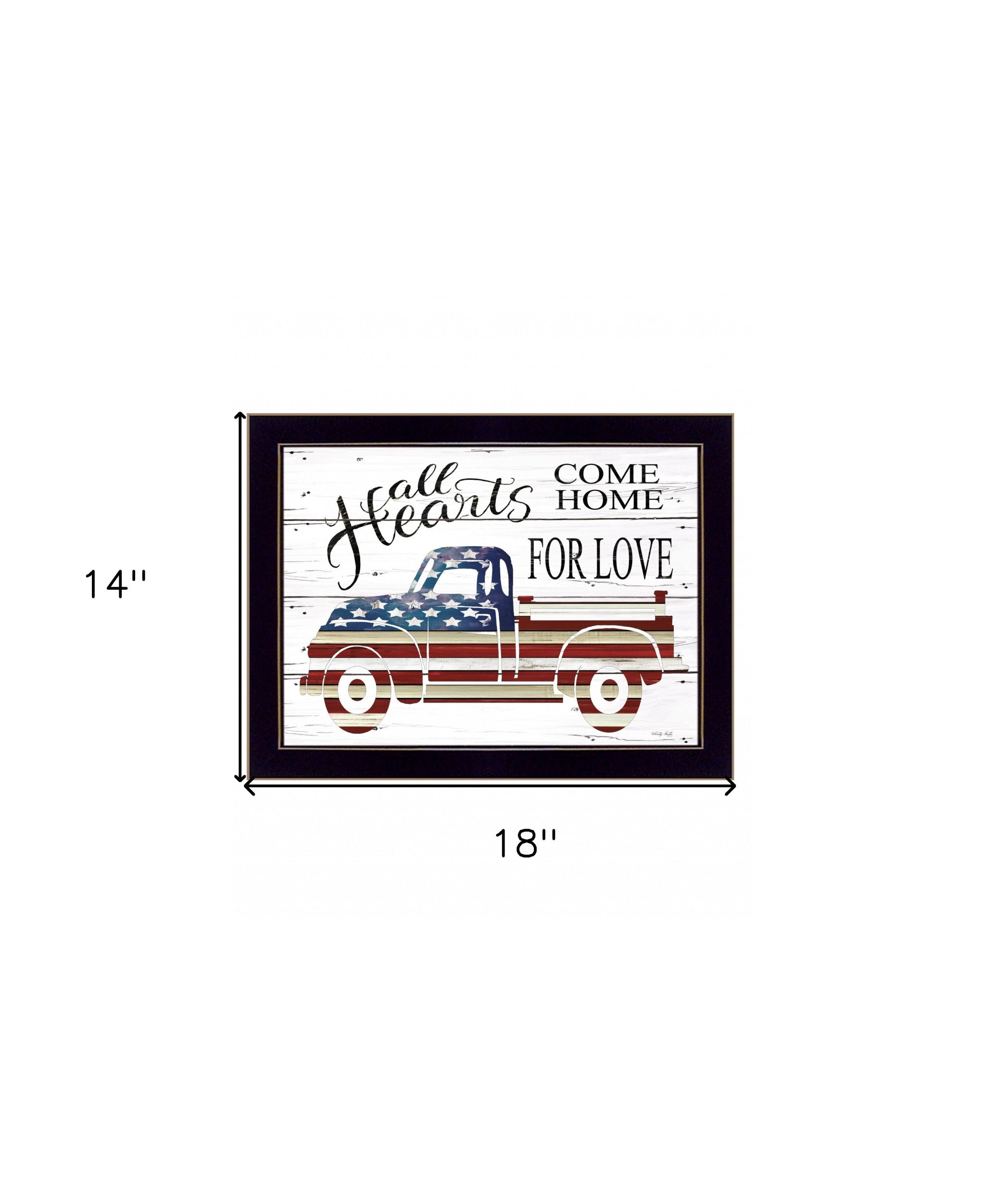 All Hearts Come Home for Love Truck 1 Black Framed Print Wall Art