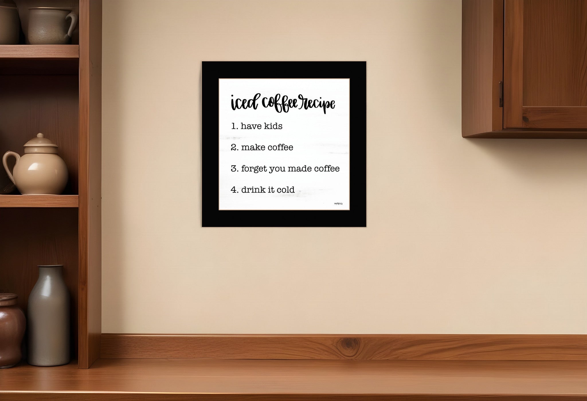 Iced Coffee Recipe 1 Black Framed Print Wall Art