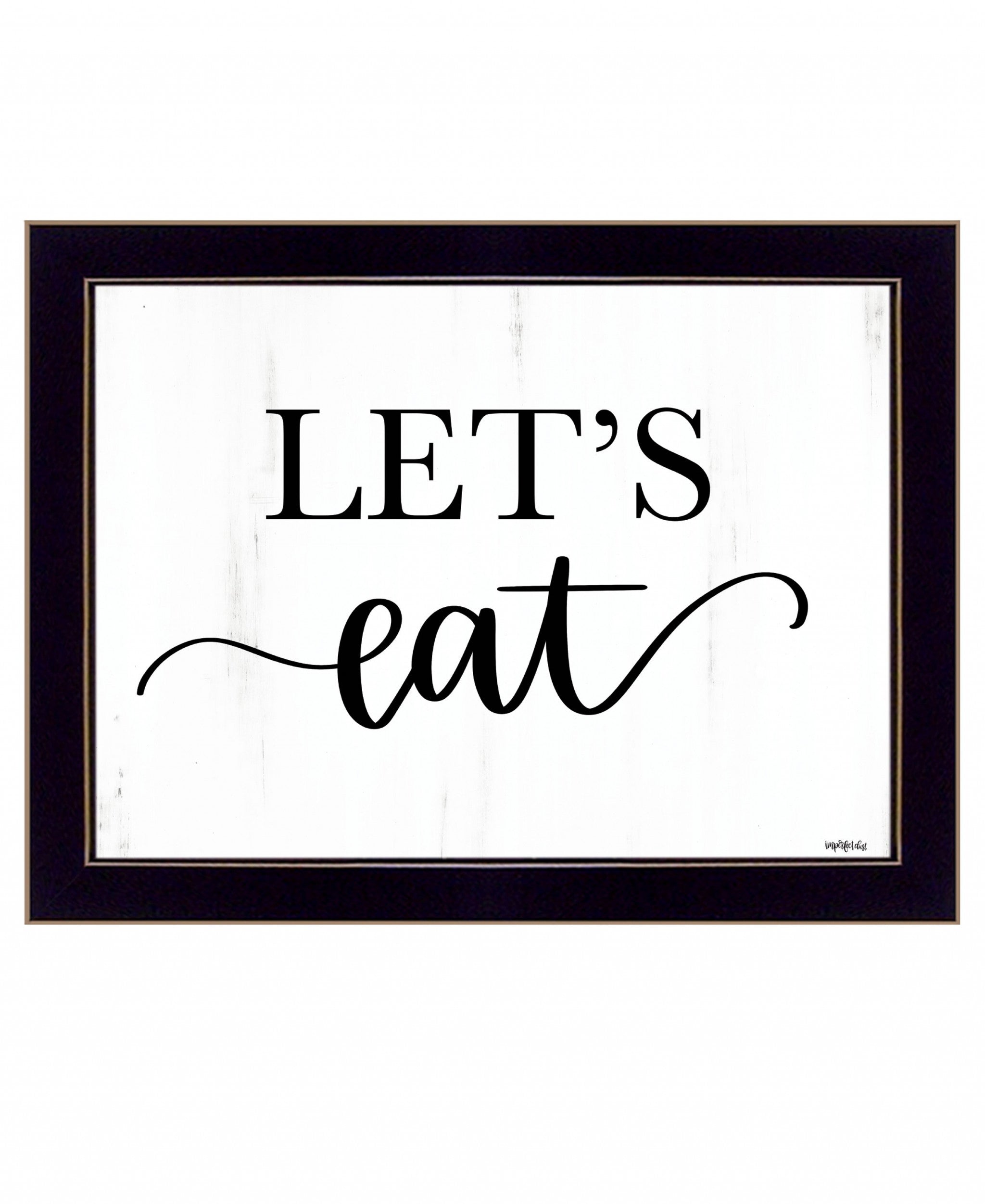 Lets Eat 1 Black Framed Print Kitchen Wall Art