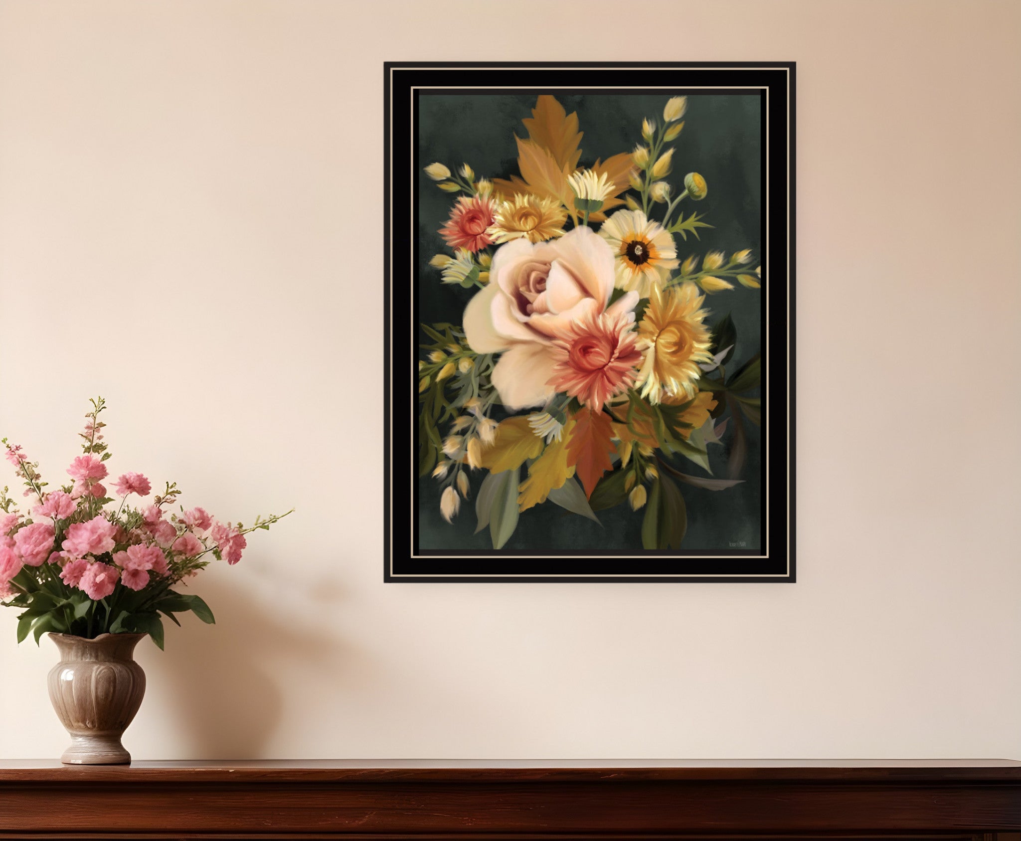 Romantic Autumn I 1 Black Framed Print Wall Art