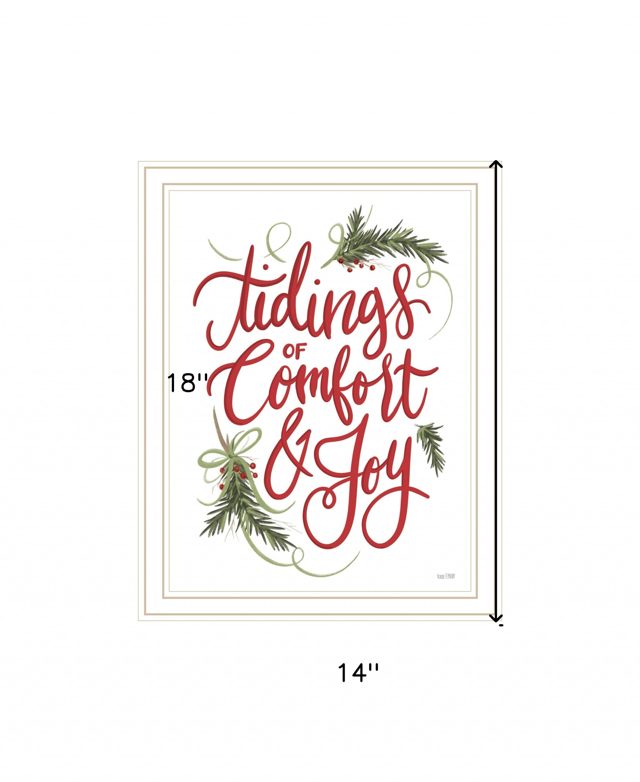 Tidings of Comfort and Joy 1 White Framed Print Wall Art