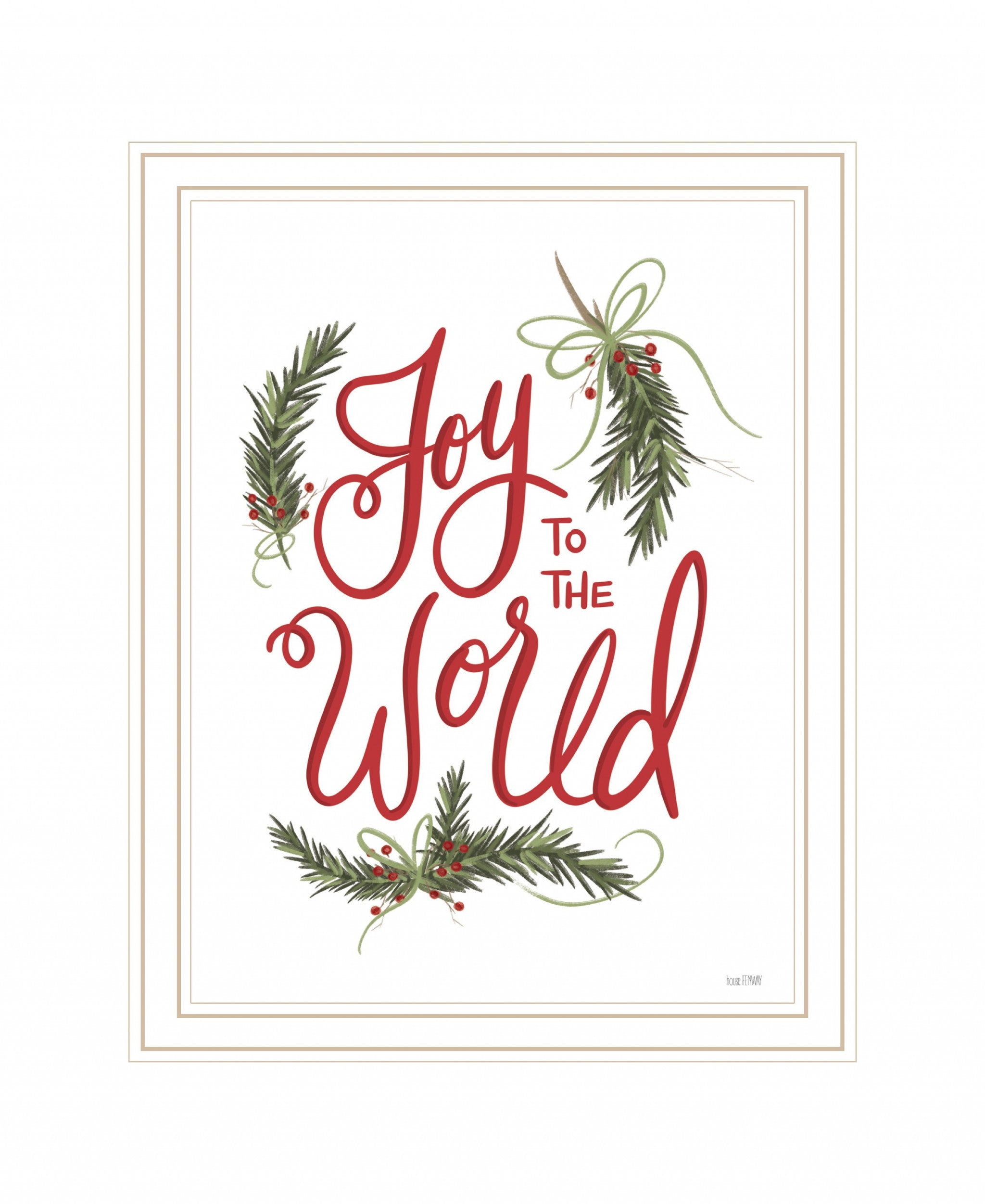 Joy to the World 1 White Framed Print Wall Art