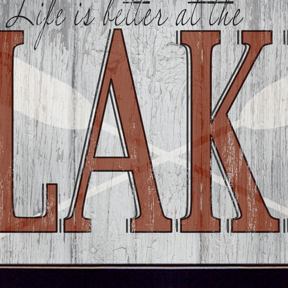 Life is Better at the Lake 3 Black Framed Print Wall Art